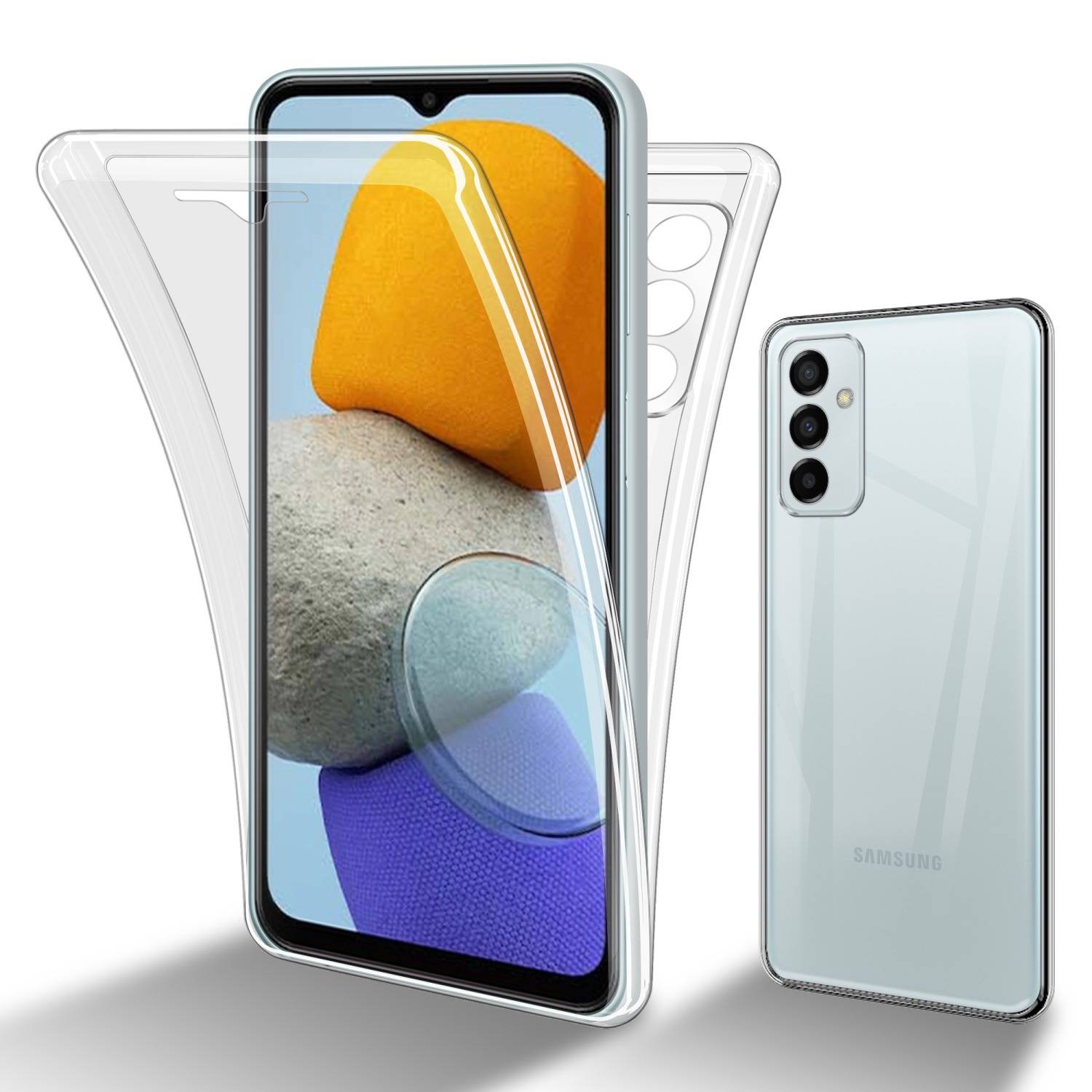 Cadorabo Schutzhülle für Samsung Galaxy M23 5G Hülle in Transparent 360° Etui Full Body Handyhülle Cover Case