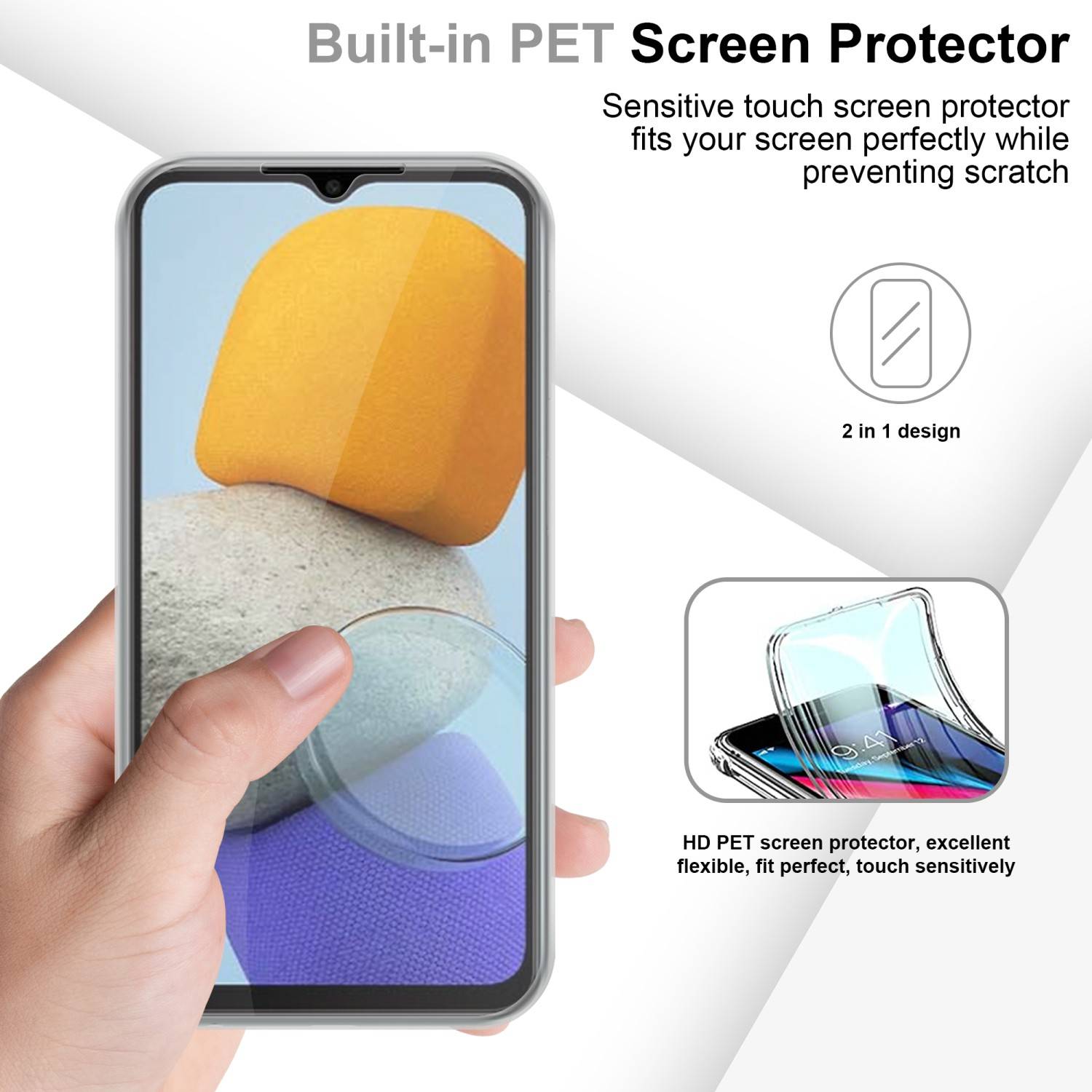 Cadorabo Schutzhülle für Samsung Galaxy M23 5G Hülle in Transparent 360° Etui Full Body Handyhülle Cover Case