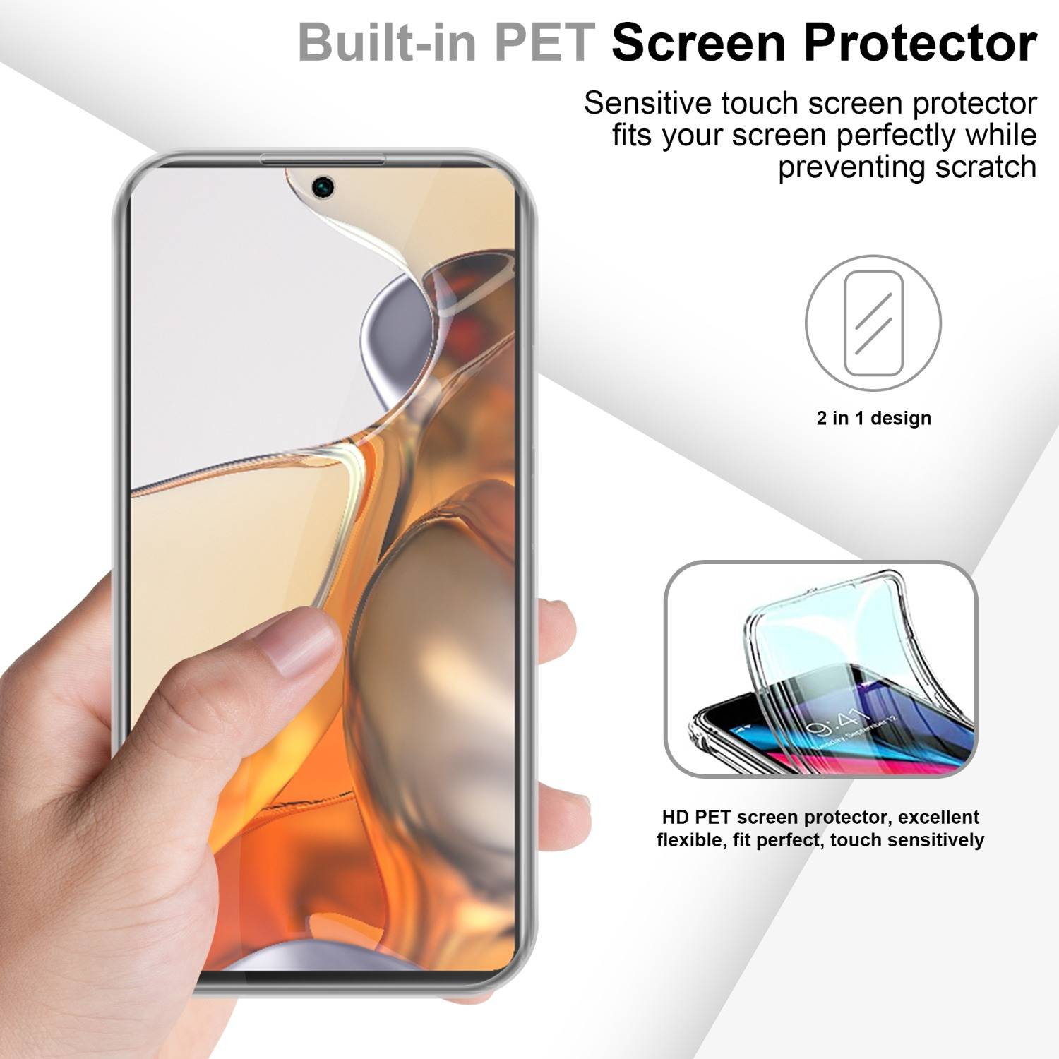 Cadorabo Schutzhülle für Xiaomi 11T / 11T PRO Hülle in Transparent 360° Etui Full Body Handyhülle Cover Case