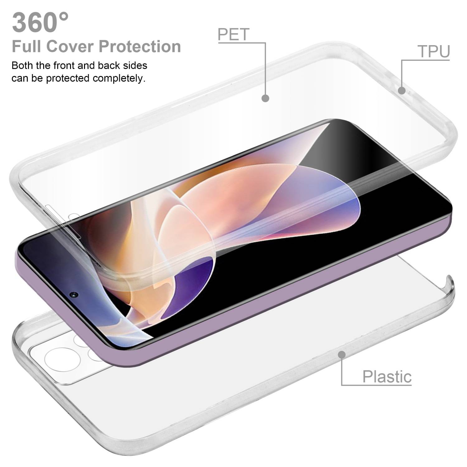 Cadorabo Schutzhülle für Xiaomi RedMi NOTE 11 PRO 4G / 5G Hülle in Transparent 360° Etui Full Body Handyhülle Cover Case