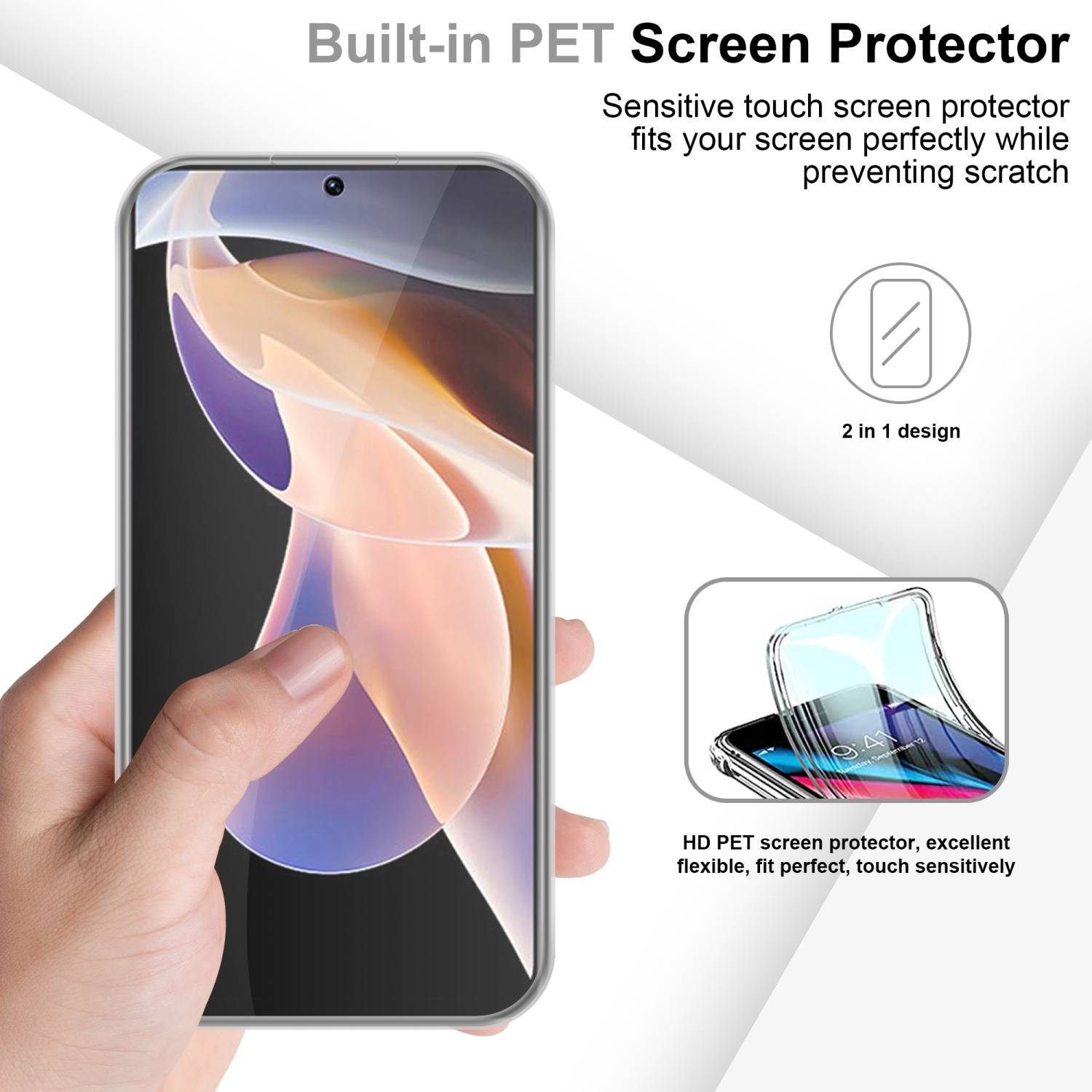 Cadorabo Schutzhülle für Xiaomi RedMi NOTE 11 PRO 4G / 5G Hülle in Transparent 360° Etui Full Body Handyhülle Cover Case