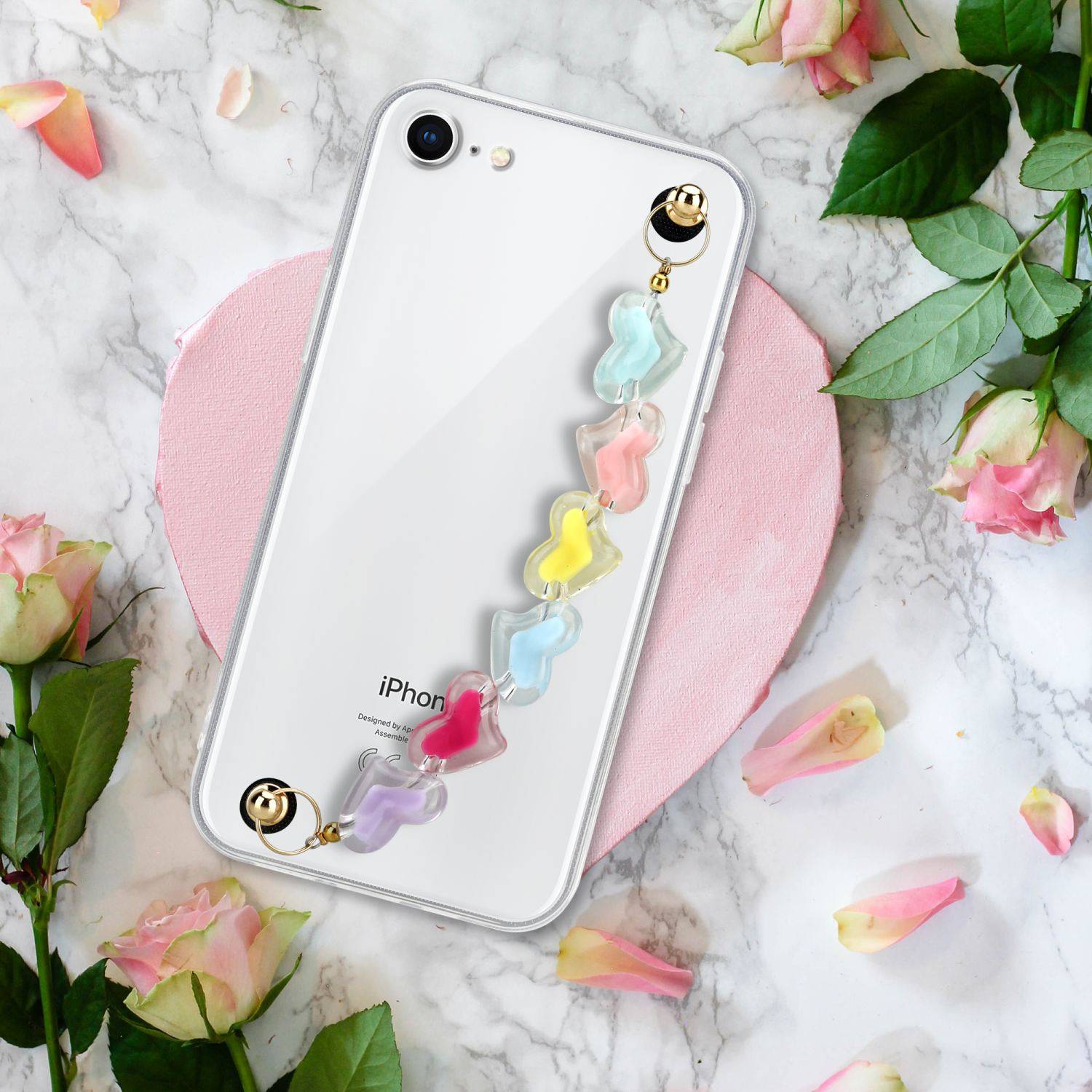 Cadorabo Hülle für Apple iPhone 7 / 7S / 8 / SE 2020 Schutz Hülle in Transparent Handyhülle TPU Etui Cover Handgelenk