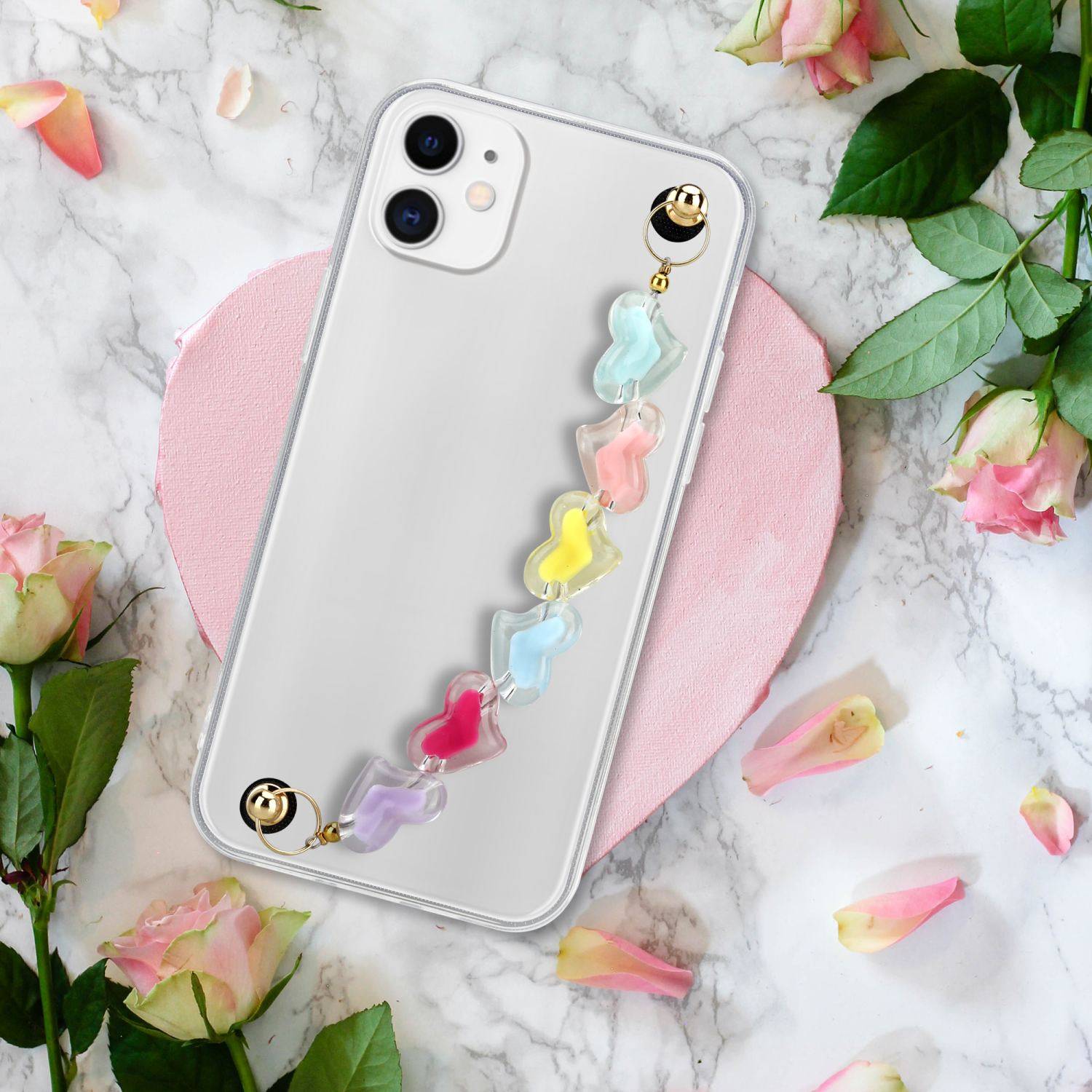 Cadorabo Hülle für Apple iPhone 11 Schutz Hülle in Transparent Handyhülle TPU Etui Cover Handgelenk Kette