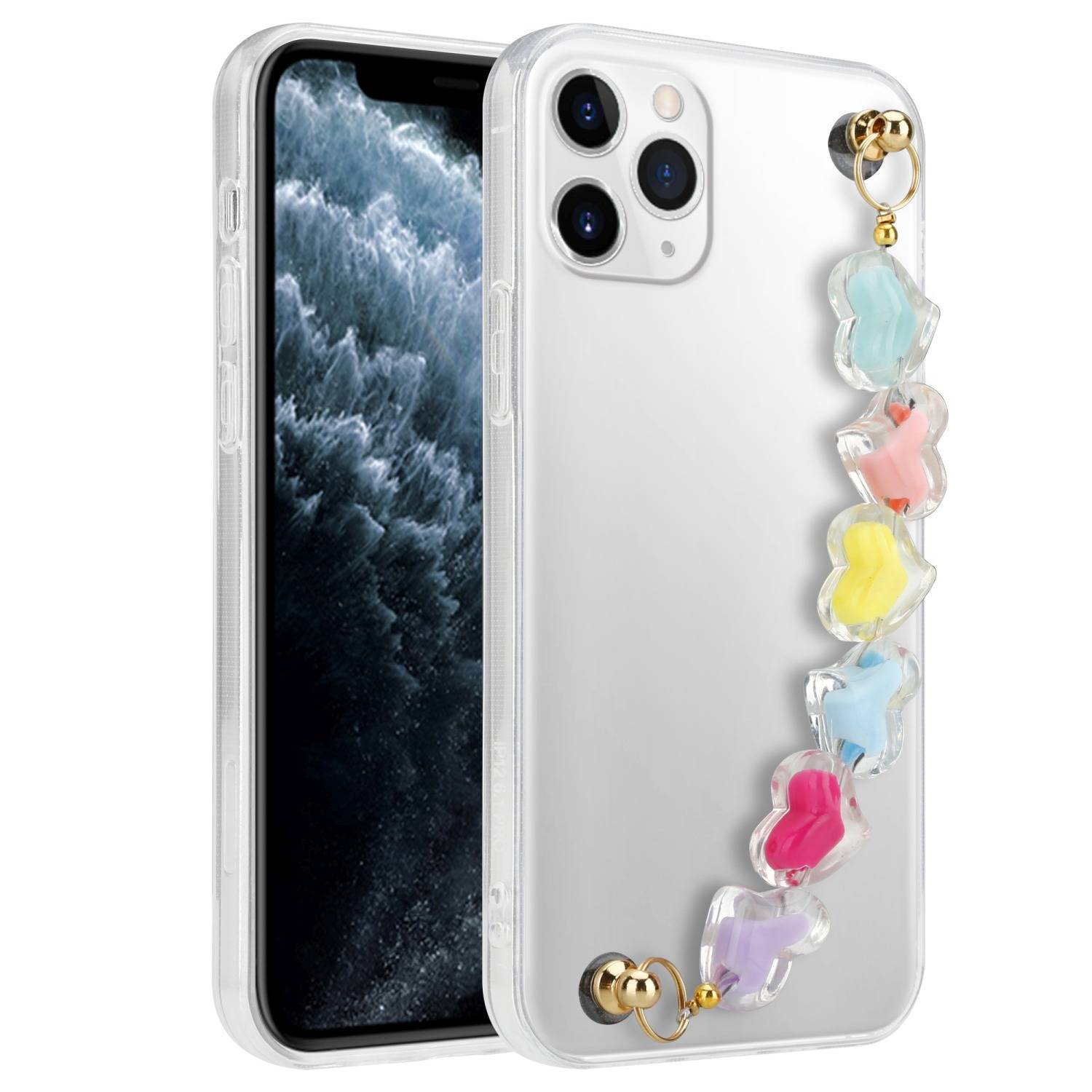 Cadorabo Hülle für Apple iPhone 11 PRO Schutz Hülle in Transparent Handyhülle TPU Etui Cover Handgelenk Kette