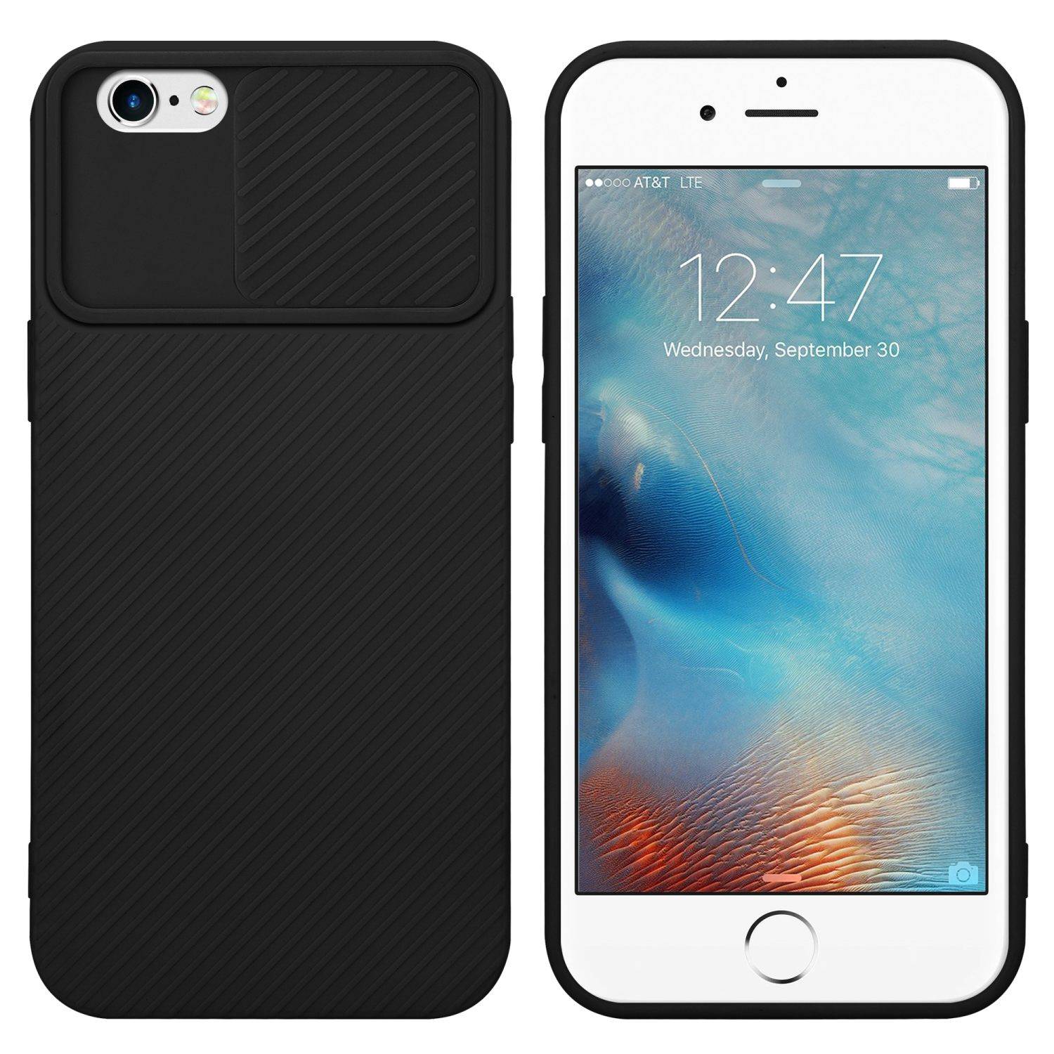 Cadorabo Hülle für Apple iPhone 6 / 6S Schutz Hülle in Schwarz Handyhülle TPU Etui Case Cover Kameraschutz
