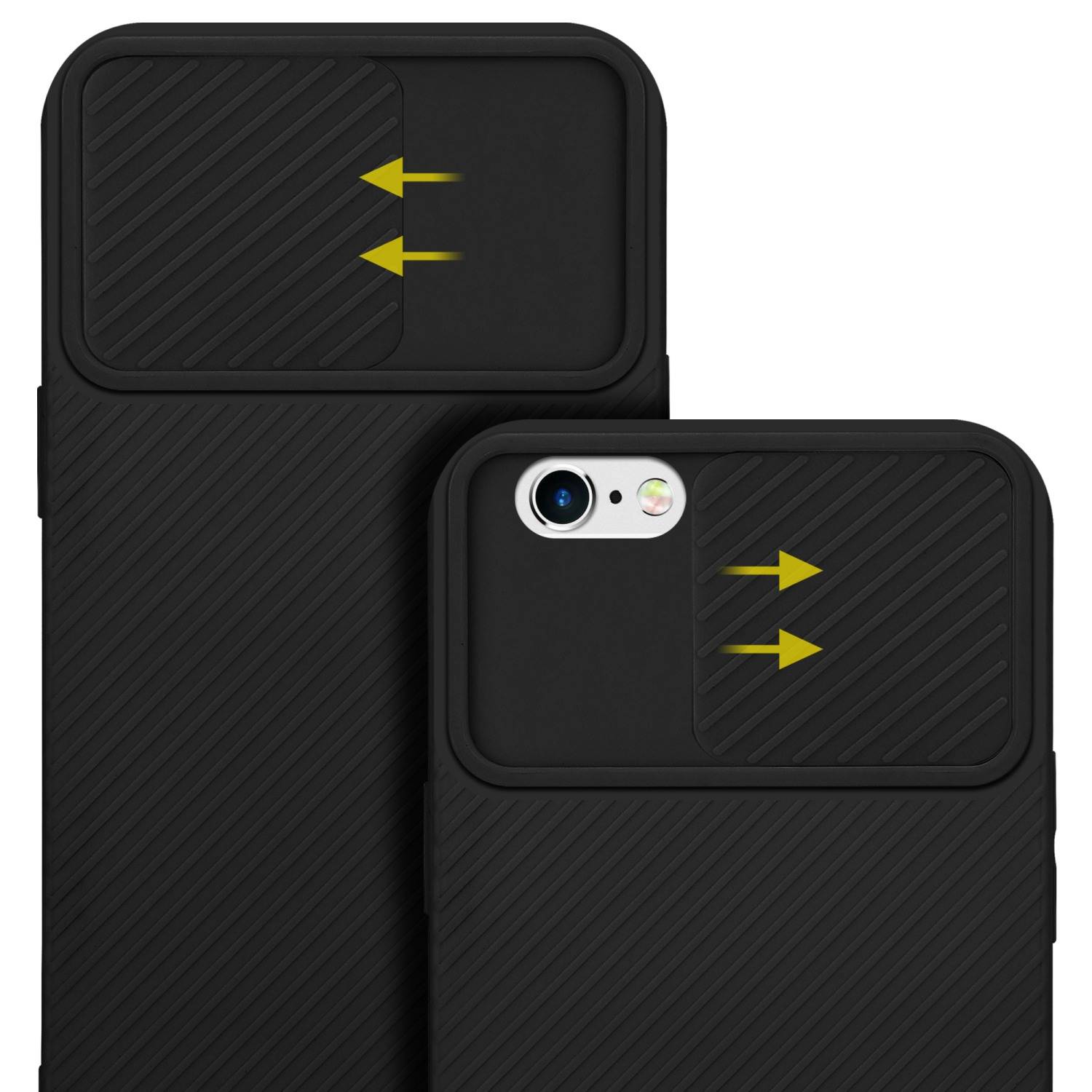 Cadorabo Hülle für Apple iPhone 6 / 6S Schutz Hülle in Schwarz Handyhülle TPU Etui Case Cover Kameraschutz