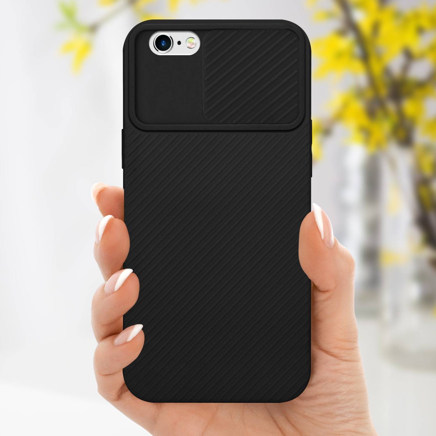Cadorabo Hülle für Apple iPhone 6 / 6S Schutz Hülle in Schwarz Handyhülle TPU Etui Case Cover Kameraschutz