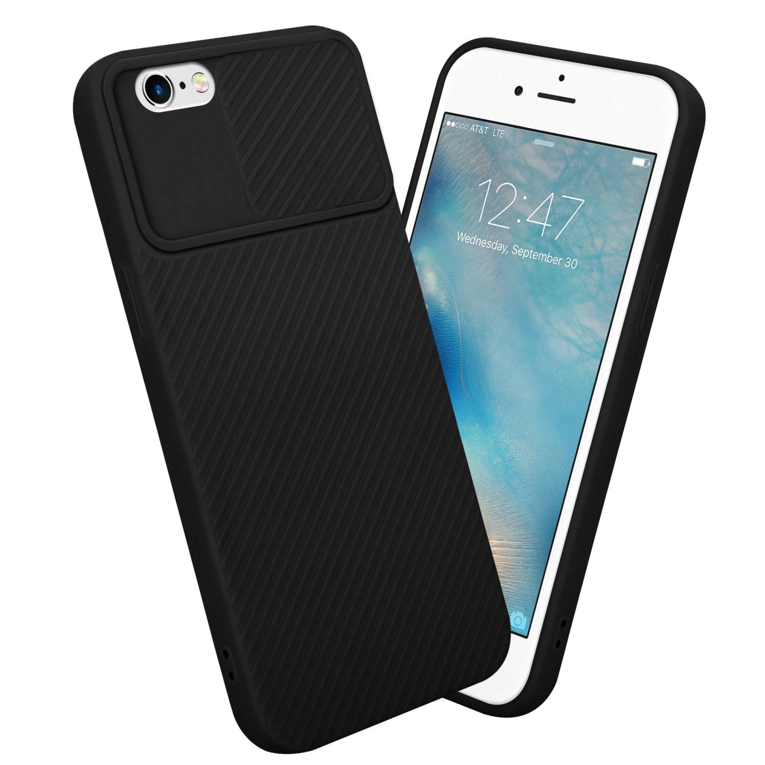 Cadorabo Hülle für Apple iPhone 6 / 6S Schutz Hülle in Schwarz Handyhülle TPU Etui Case Cover Kameraschutz