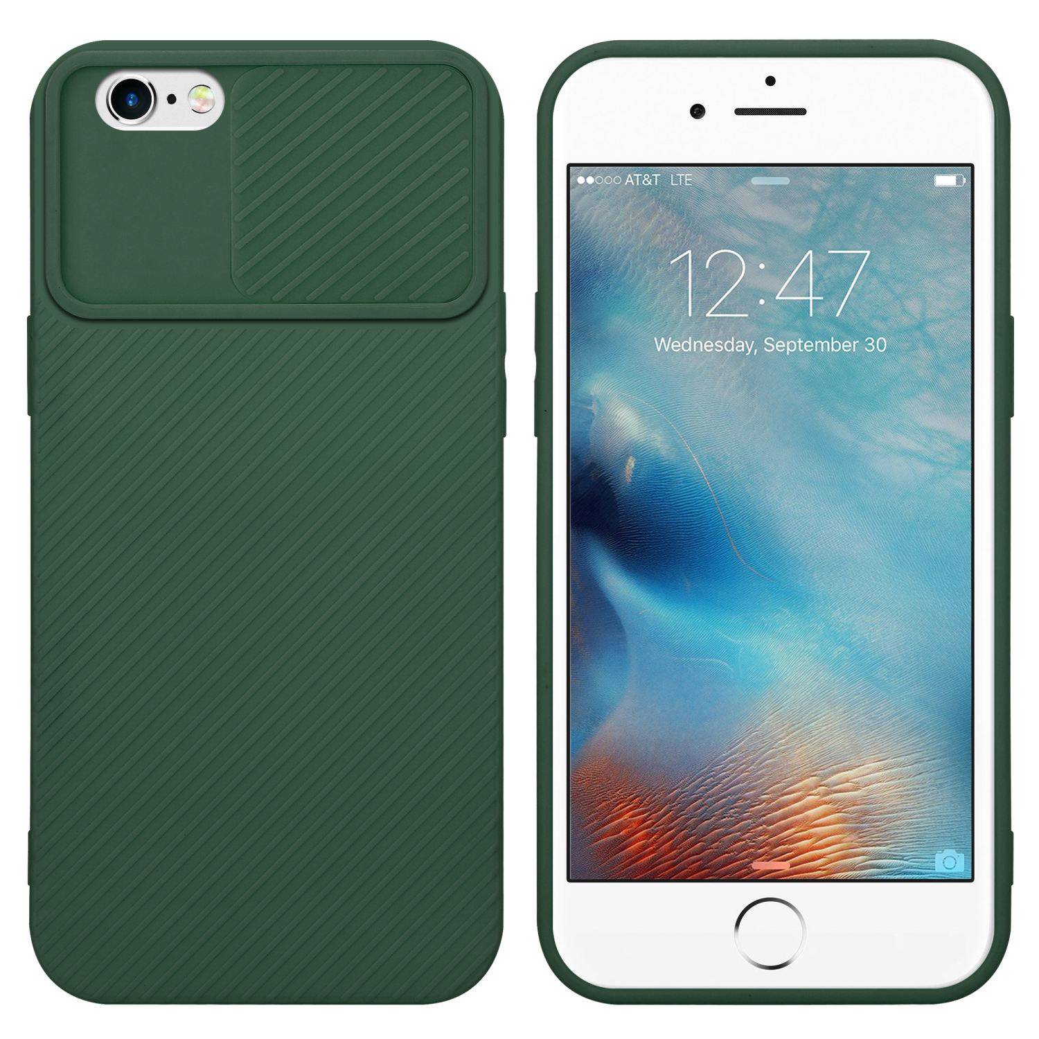 Cadorabo Hülle für Apple iPhone 6 / 6S Schutz Hülle in Grün Handyhülle TPU Etui Case Cover Kameraschutz
