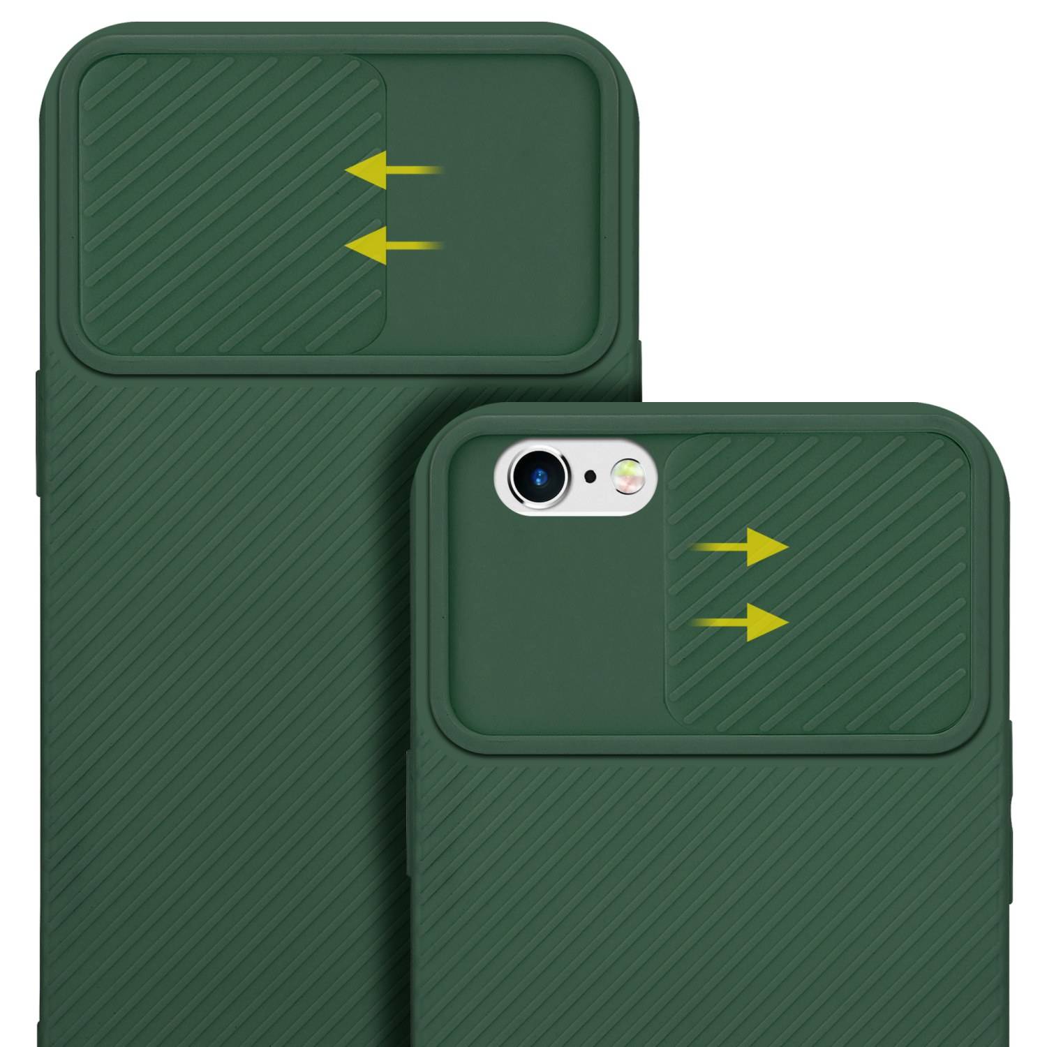 Cadorabo Hülle für Apple iPhone 6 / 6S Schutz Hülle in Grün Handyhülle TPU Etui Case Cover Kameraschutz