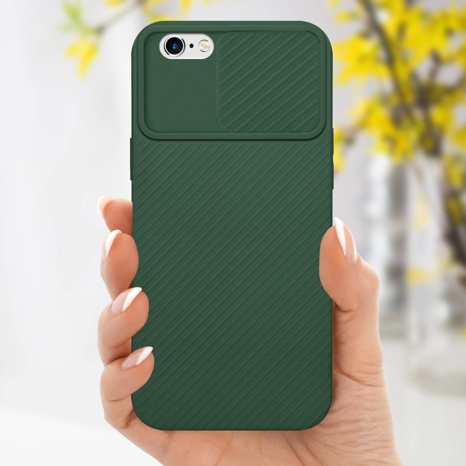 Cadorabo Hülle für Apple iPhone 6 / 6S Schutz Hülle in Grün Handyhülle TPU Etui Case Cover Kameraschutz