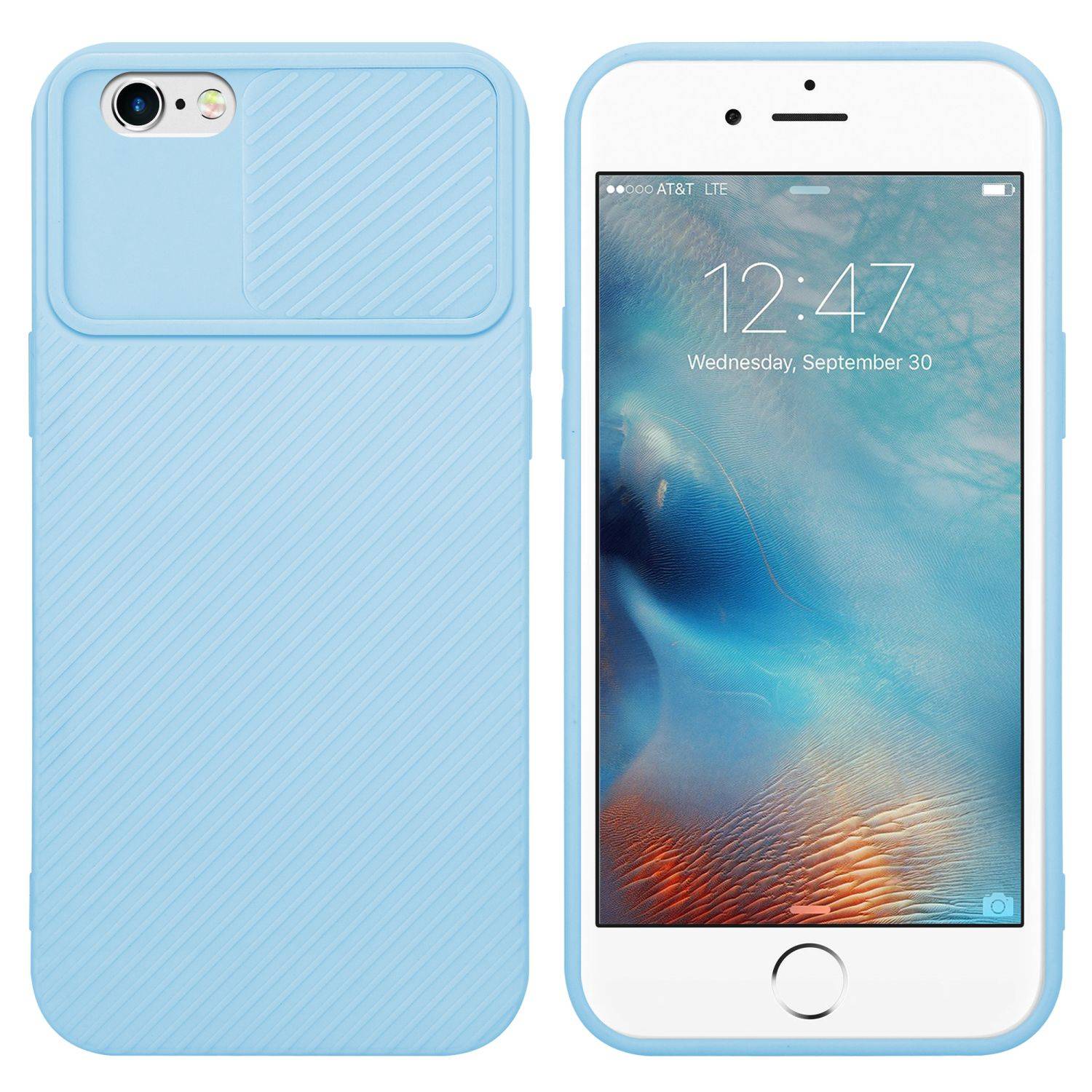 Cadorabo Hülle für Apple iPhone 6 / 6S Schutz Hülle in Blau Handyhülle TPU Etui Case Cover Kameraschutz