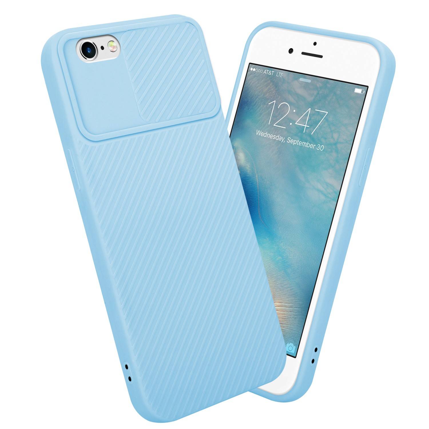 Cadorabo Hülle für Apple iPhone 6 / 6S Schutz Hülle in Blau Handyhülle TPU Etui Case Cover Kameraschutz