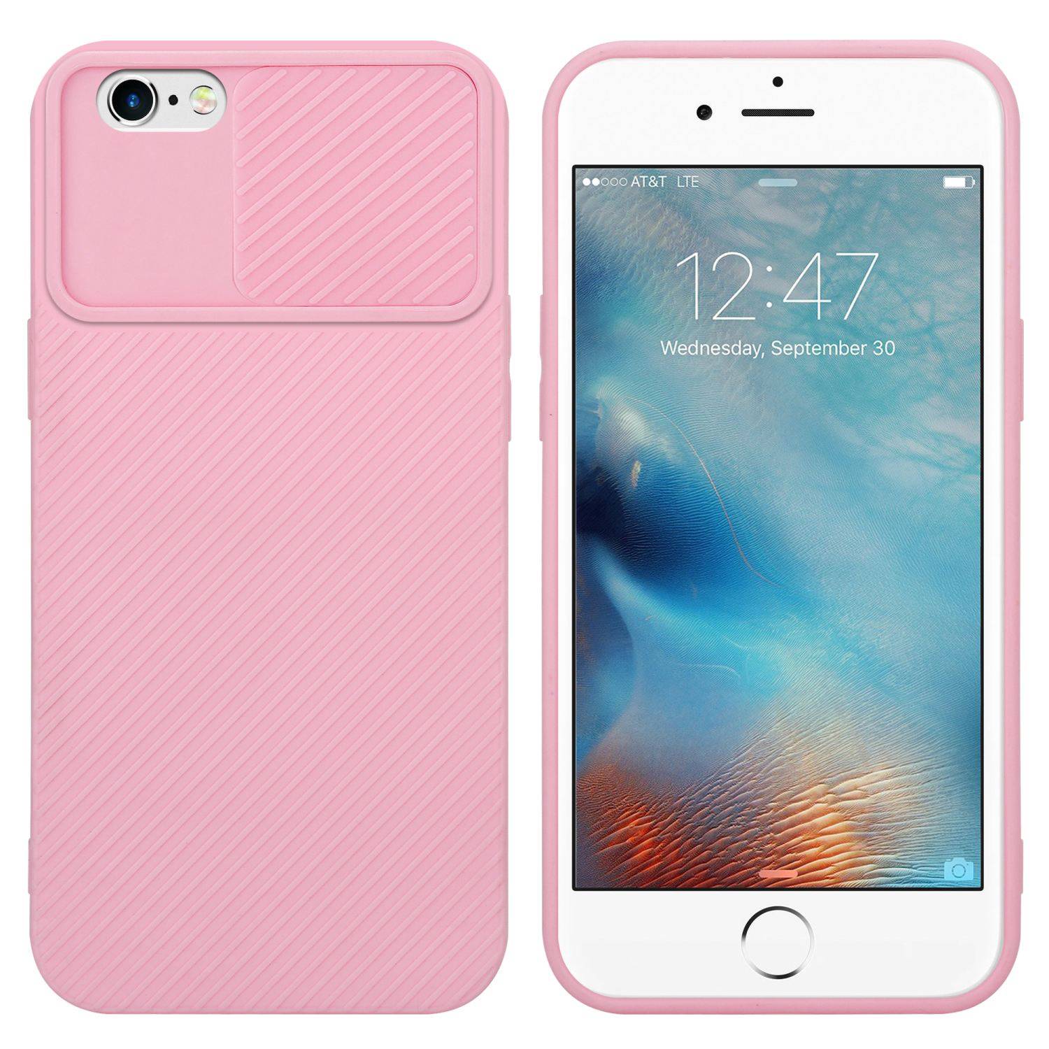 Cadorabo Hülle für Apple iPhone 6 / 6S Schutz Hülle in Rosa Handyhülle TPU Etui Case Cover Kameraschutz