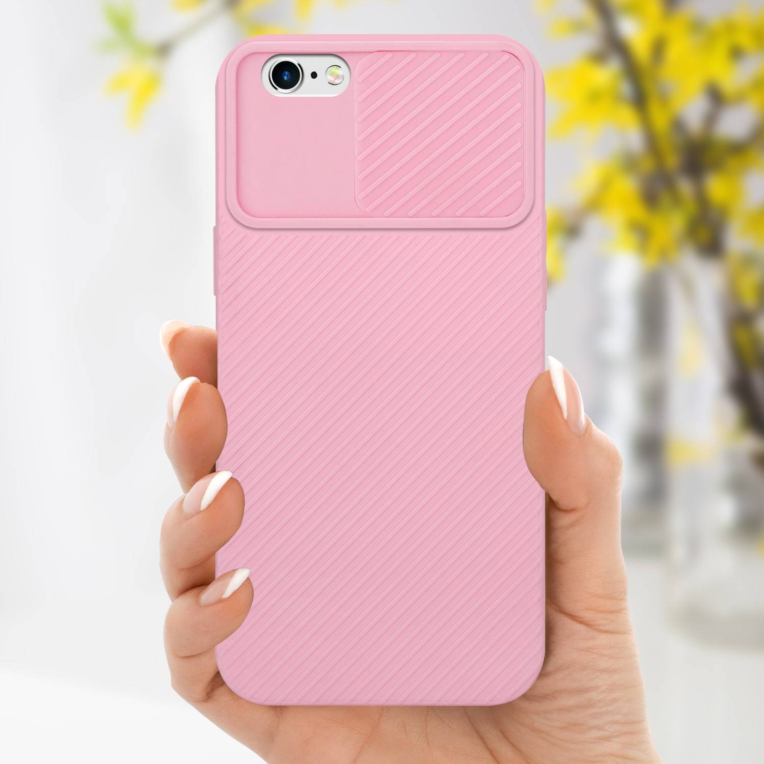 Cadorabo Hülle für Apple iPhone 6 / 6S Schutz Hülle in Rosa Handyhülle TPU Etui Case Cover Kameraschutz