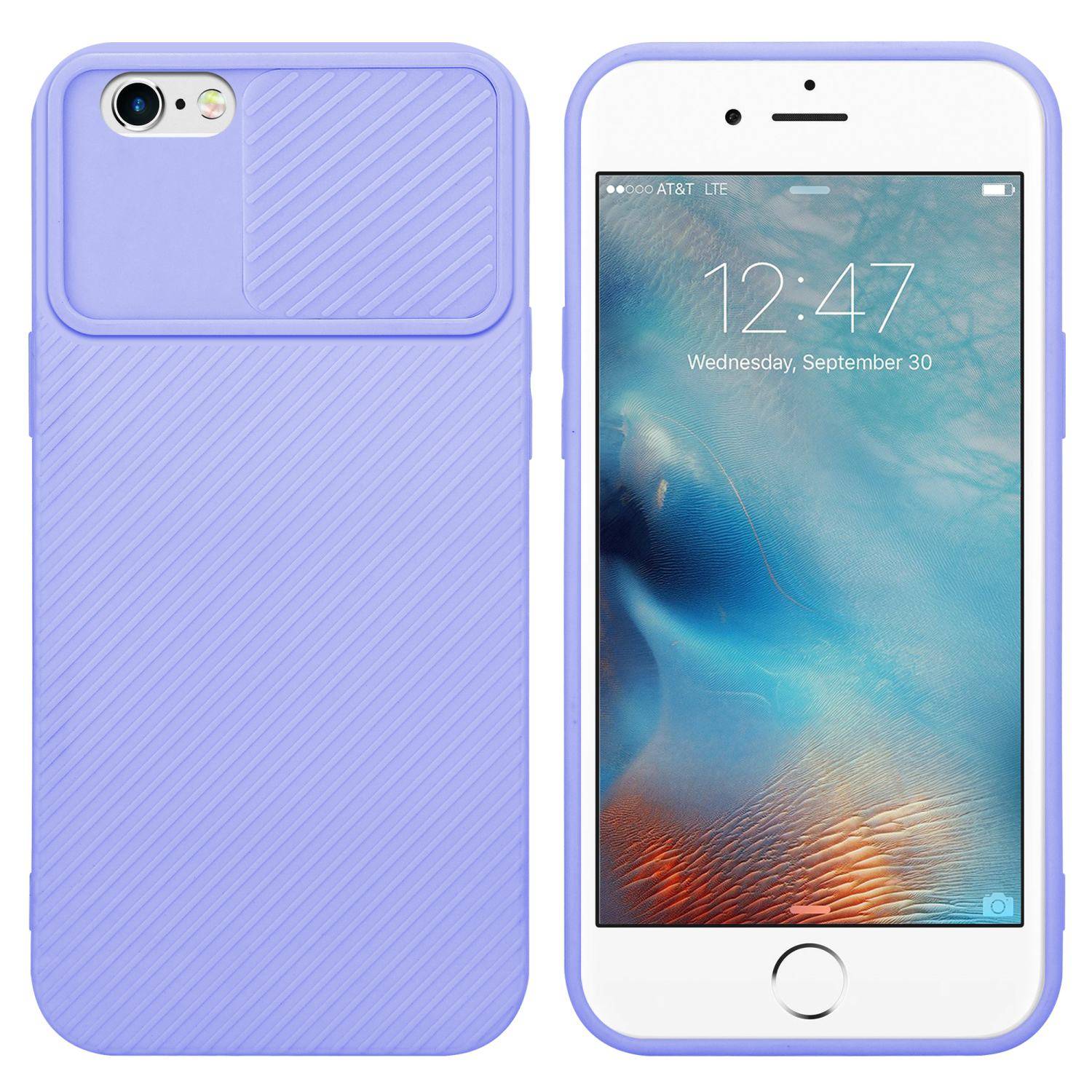 Cadorabo Hülle für Apple iPhone 6 / 6S Schutz Hülle in Lila Handyhülle TPU Etui Case Cover Kameraschutz