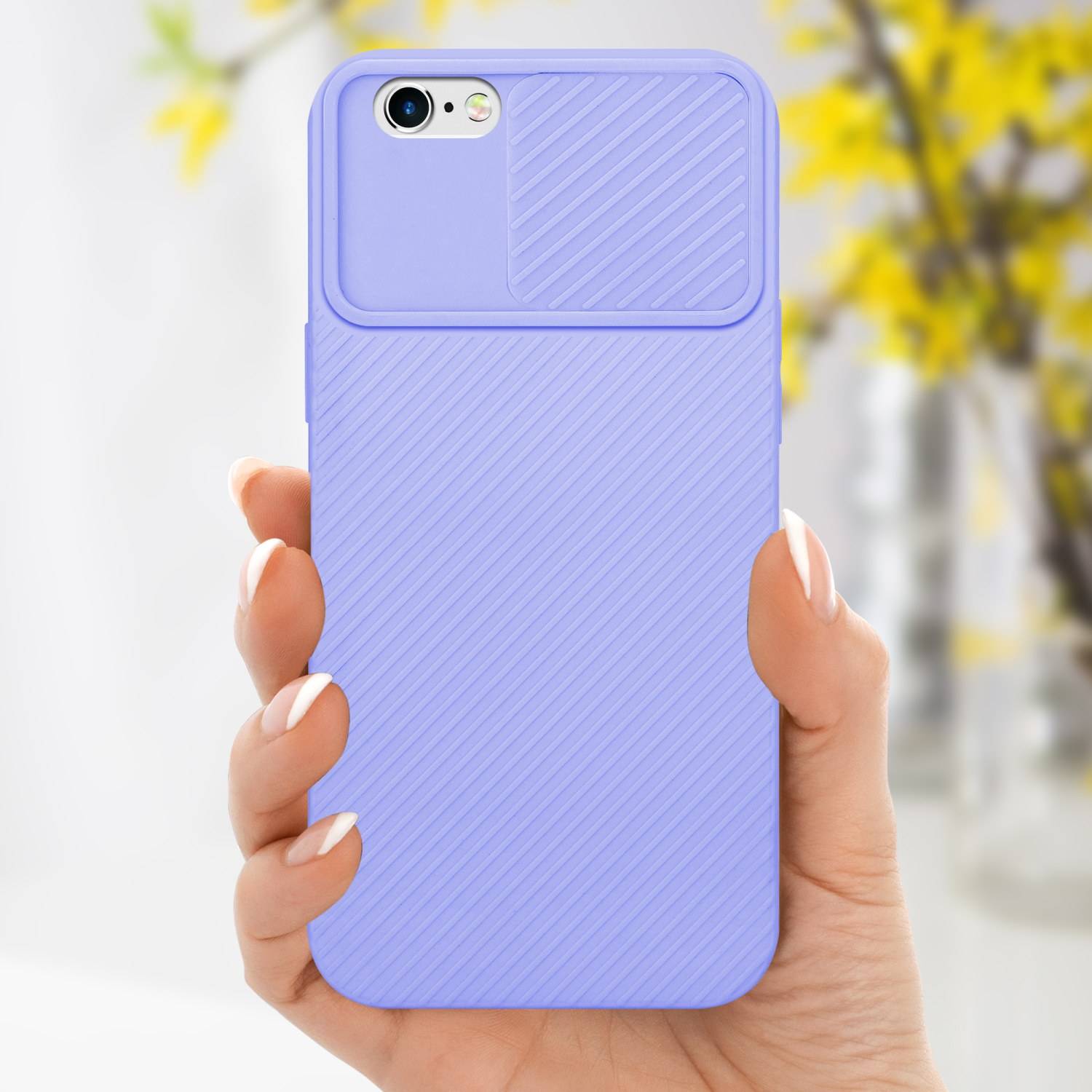 Cadorabo Hülle für Apple iPhone 6 / 6S Schutz Hülle in Lila Handyhülle TPU Etui Case Cover Kameraschutz