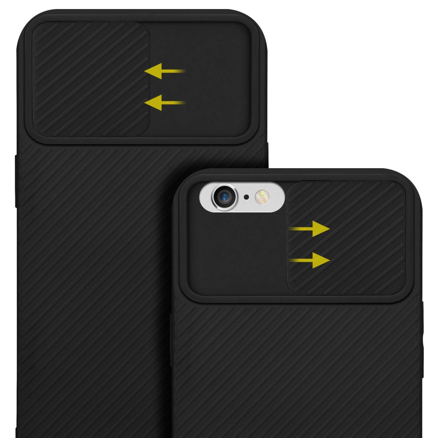 Cadorabo Hülle für Apple iPhone 6 PLUS / 6S PLUS Schutz Hülle in Schwarz Handyhülle TPU Etui Case Cover Kameraschutz
