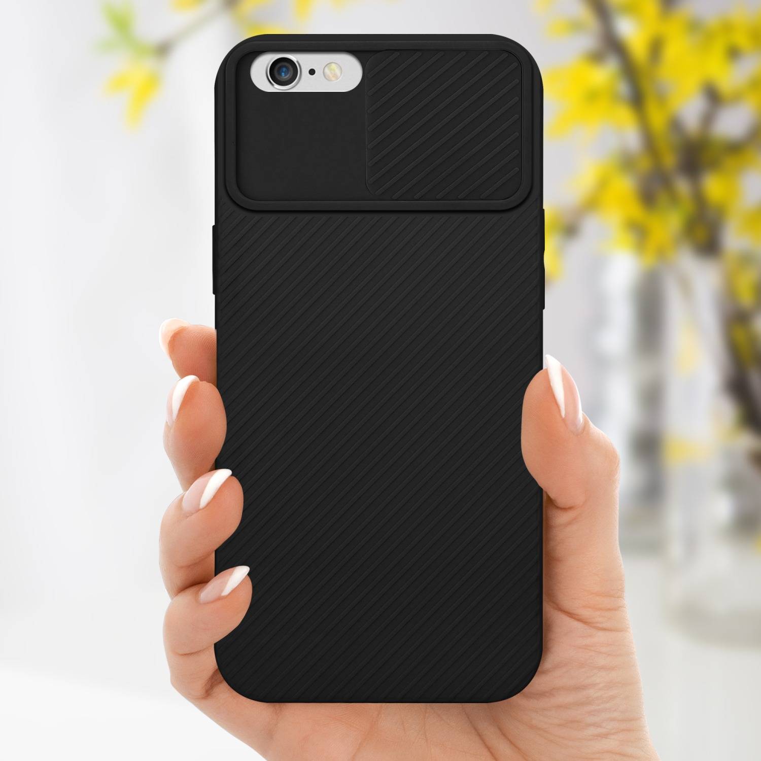 Cadorabo Hülle für Apple iPhone 6 PLUS / 6S PLUS Schutz Hülle in Schwarz Handyhülle TPU Etui Case Cover Kameraschutz