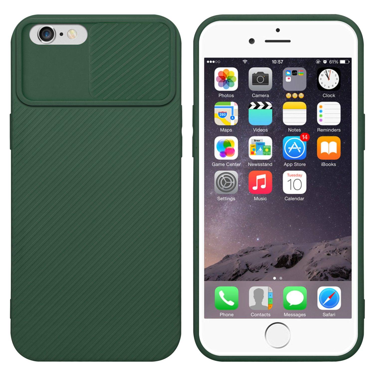 Cadorabo Hülle für Apple iPhone 6 PLUS / 6S PLUS Schutz Hülle in Grün Handyhülle TPU Etui Case Cover Kameraschutz