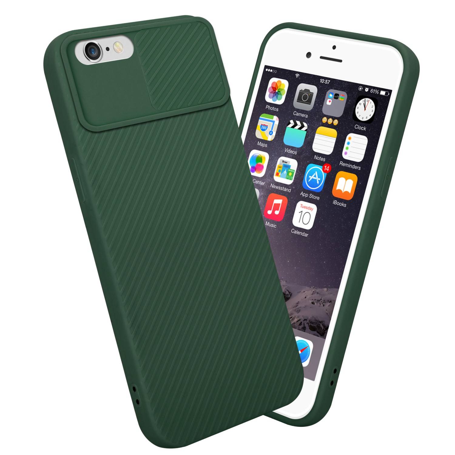 Cadorabo Hülle für Apple iPhone 6 PLUS / 6S PLUS Schutz Hülle in Grün Handyhülle TPU Etui Case Cover Kameraschutz