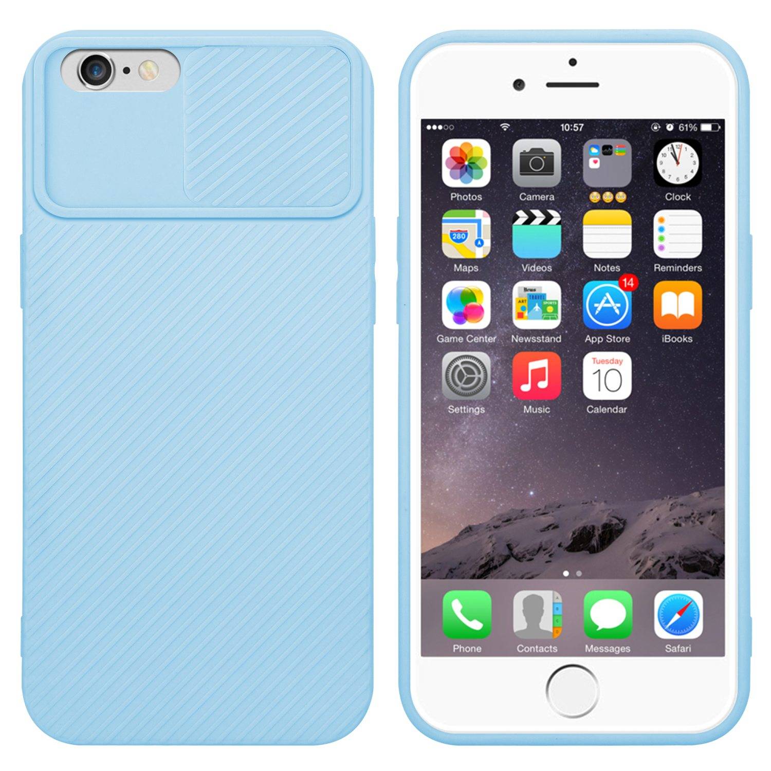 Cadorabo Hülle für Apple iPhone 6 PLUS / 6S PLUS Schutz Hülle in Blau Handyhülle TPU Etui Case Cover Kameraschutz