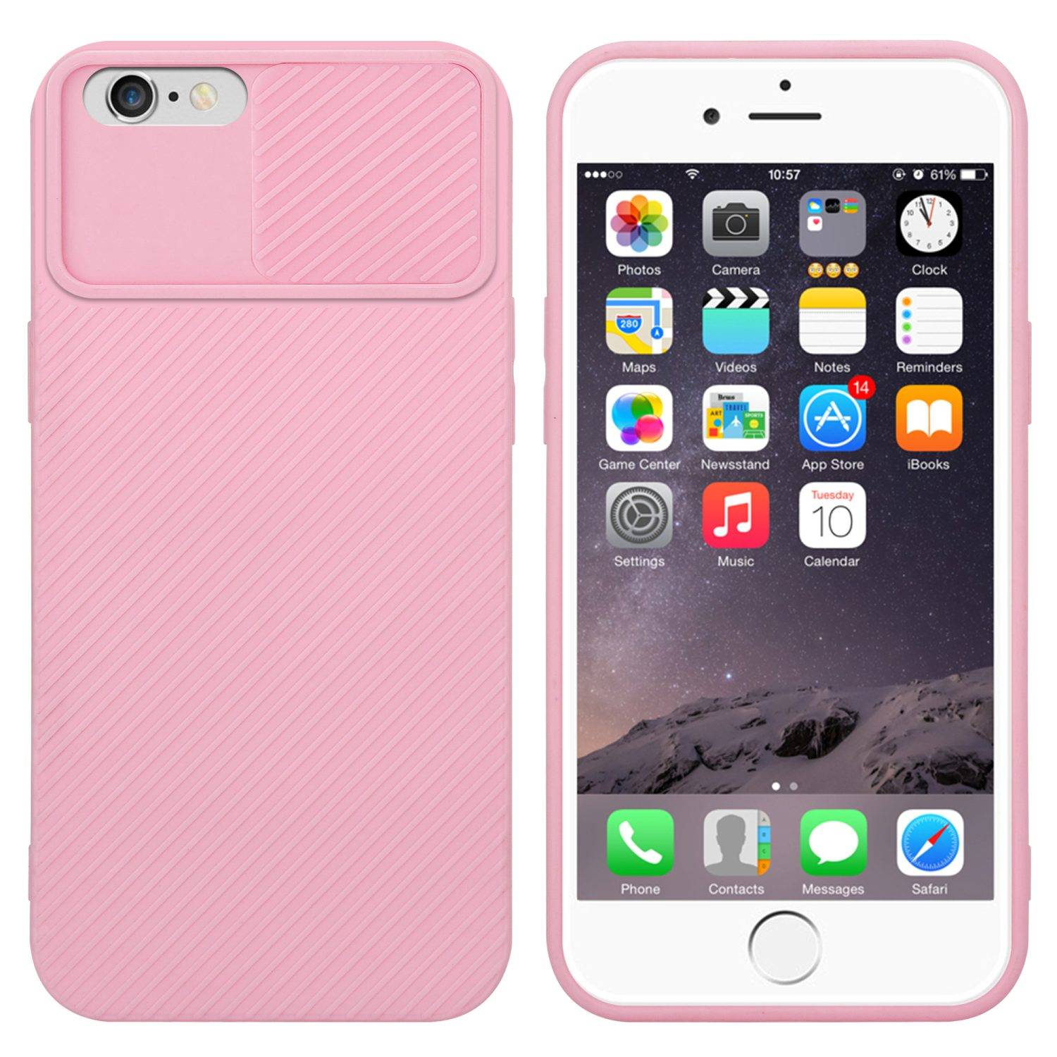 Cadorabo Hülle für Apple iPhone 6 PLUS / 6S PLUS Schutz Hülle in Rosa Handyhülle TPU Etui Case Cover Kameraschutz