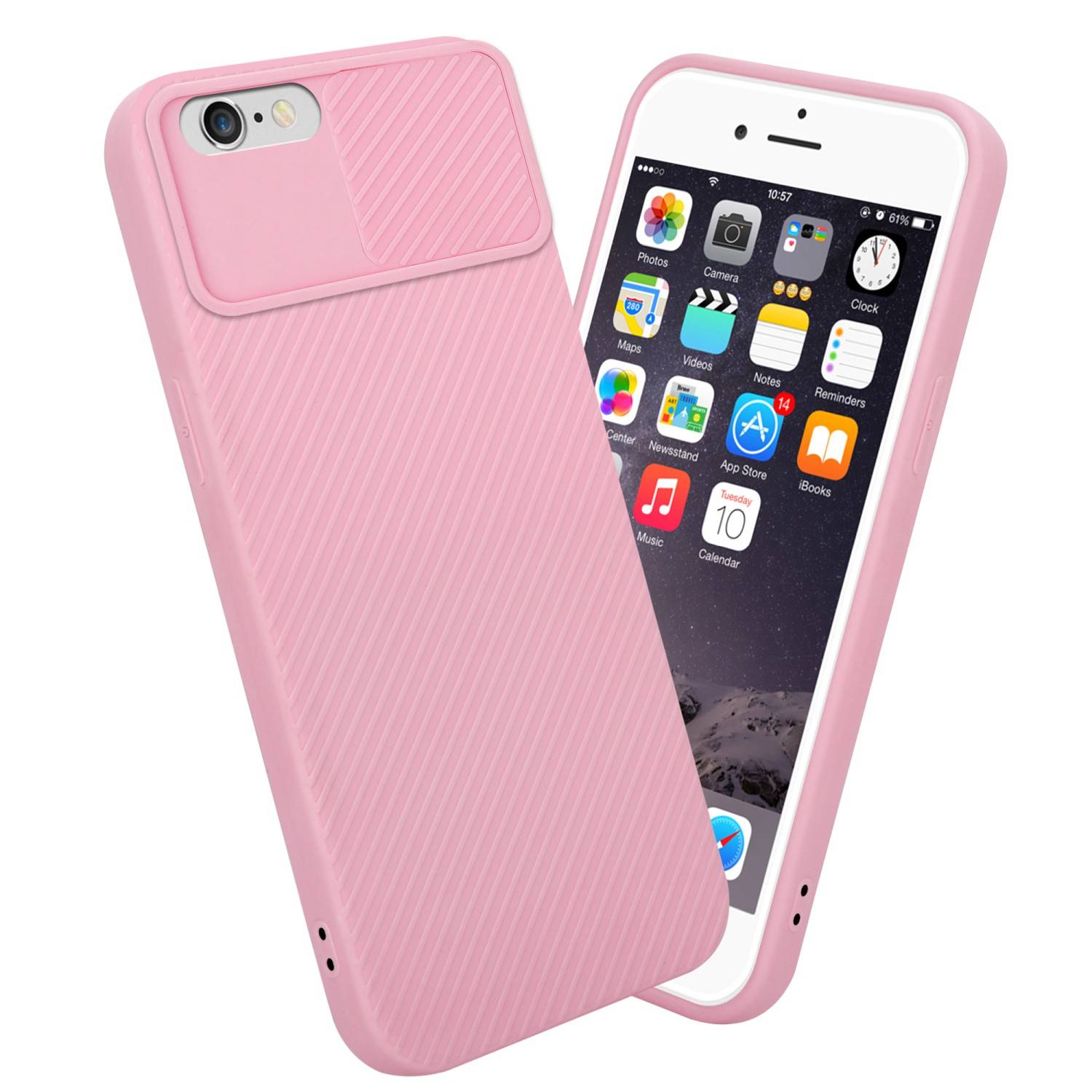 Cadorabo Hülle für Apple iPhone 6 PLUS / 6S PLUS Schutz Hülle in Rosa Handyhülle TPU Etui Case Cover Kameraschutz