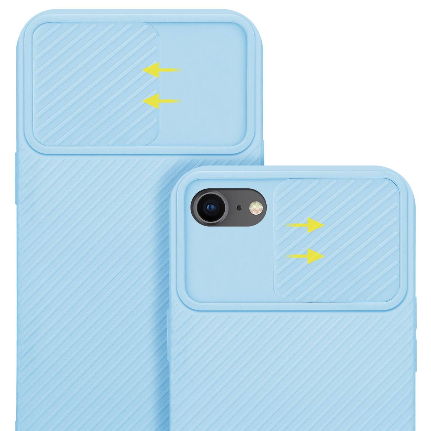 Cadorabo Hülle für Apple iPhone 7 / 7S / 8 / SE 2020 Schutz Hülle in Blau Handyhülle TPU Etui Case Cover Kameraschutz