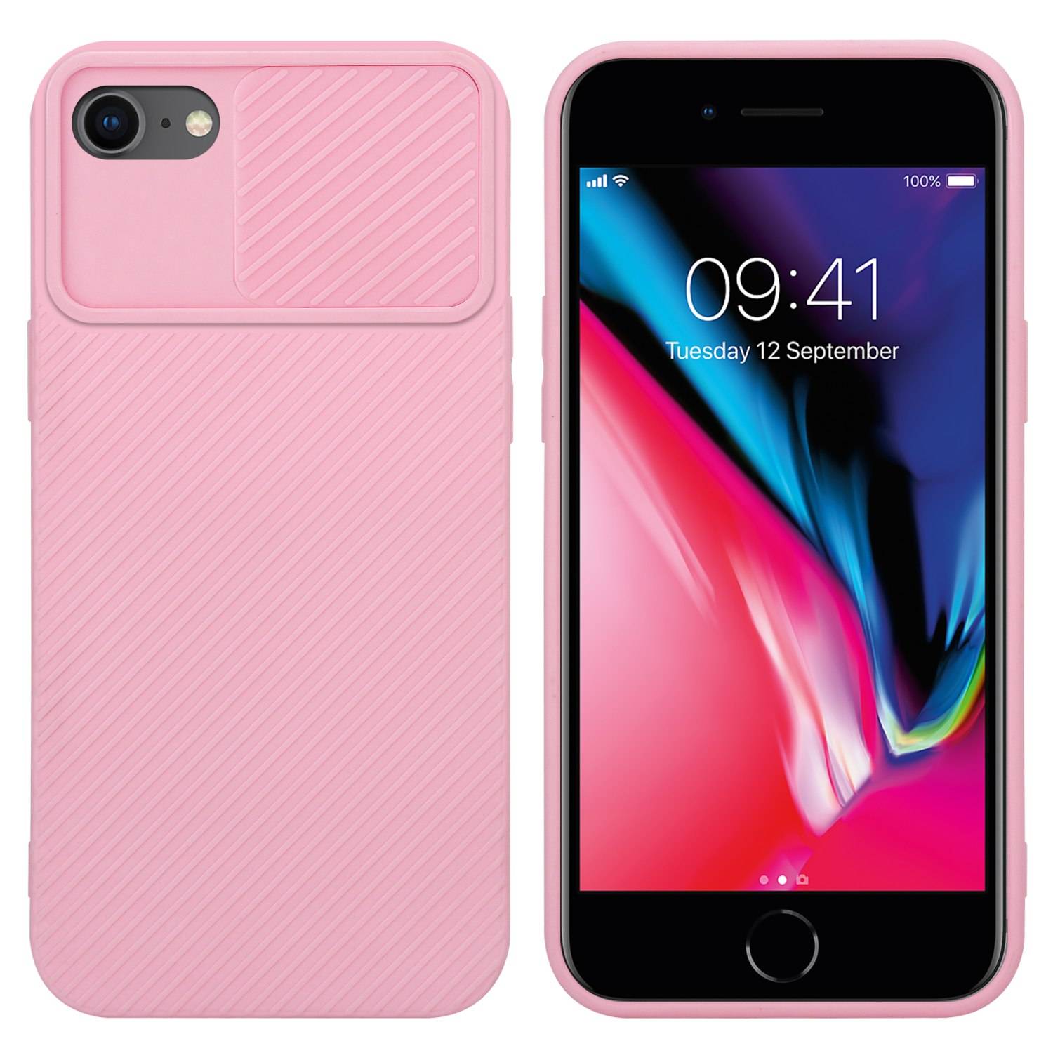 Cadorabo Hülle für Apple iPhone 7 / 7S / 8 / SE 2020 Schutz Hülle in Rosa Handyhülle TPU Etui Case Cover Kameraschutz