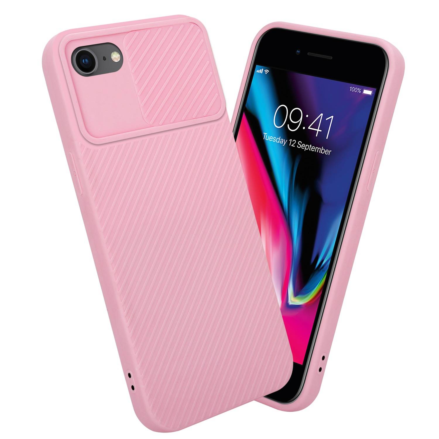 Cadorabo Hülle für Apple iPhone 7 / 7S / 8 / SE 2020 Schutz Hülle in Rosa Handyhülle TPU Etui Case Cover Kameraschutz