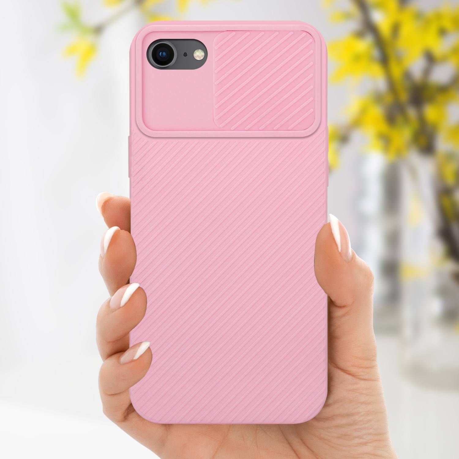 Cadorabo Hülle für Apple iPhone 7 / 7S / 8 / SE 2020 Schutz Hülle in Rosa Handyhülle TPU Etui Case Cover Kameraschutz