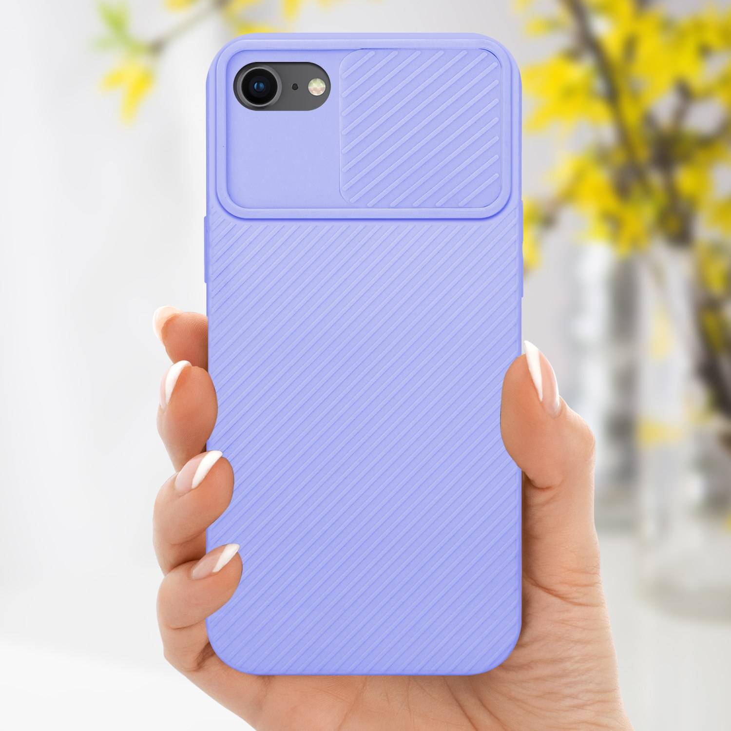 Cadorabo Hülle für Apple iPhone 7 / 7S / 8 / SE 2020 Schutz Hülle in Lila Handyhülle TPU Etui Case Cover Kameraschutz