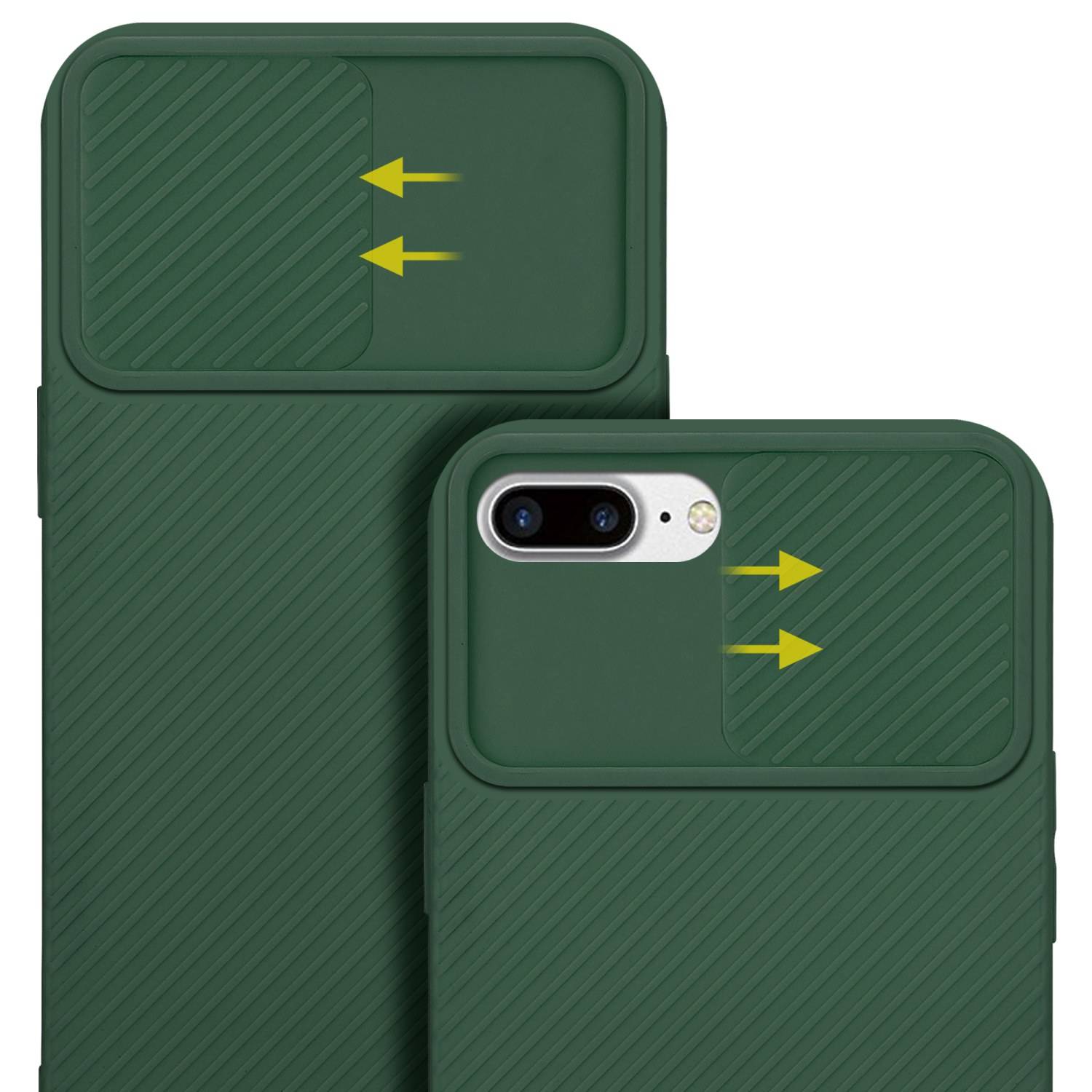 Cadorabo Hülle für Apple iPhone 7 PLUS / 7S PLUS / 8 PLUS Schutz Hülle in Grün Handyhülle TPU Etui Case Cover