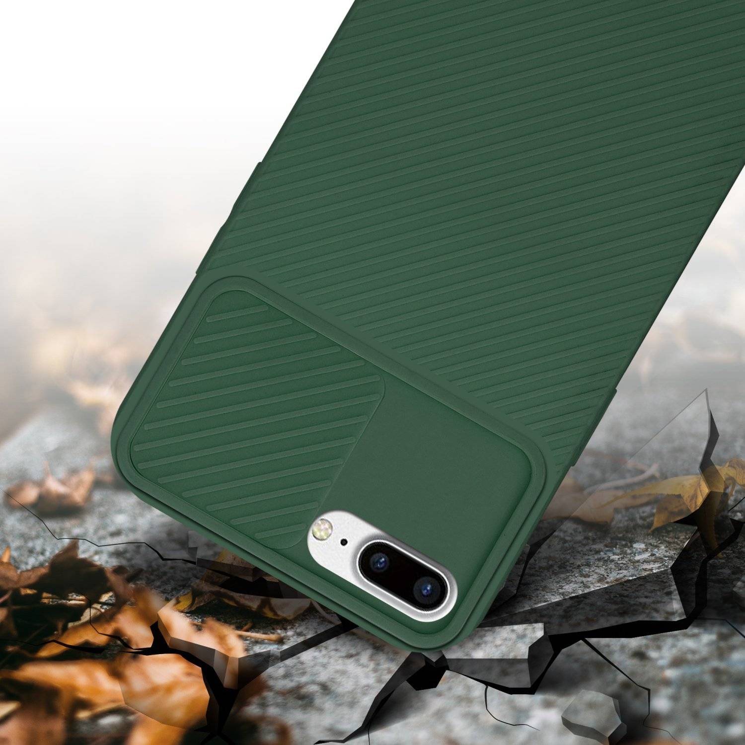 Cadorabo Hülle für Apple iPhone 7 PLUS / 7S PLUS / 8 PLUS Schutz Hülle in Grün Handyhülle TPU Etui Case Cover
