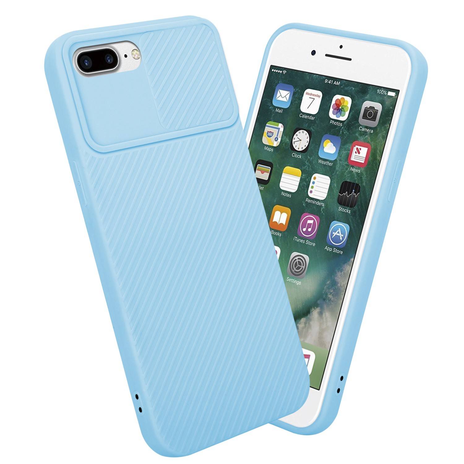 Cadorabo Hülle für Apple iPhone 7 PLUS / 7S PLUS / 8 PLUS Schutz Hülle in Blau Handyhülle TPU Etui Case Cover