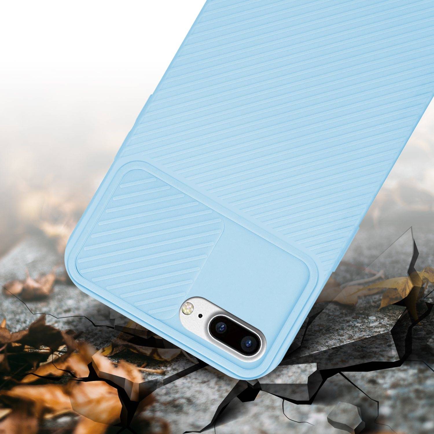 Cadorabo Hülle für Apple iPhone 7 PLUS / 7S PLUS / 8 PLUS Schutz Hülle in Blau Handyhülle TPU Etui Case Cover
