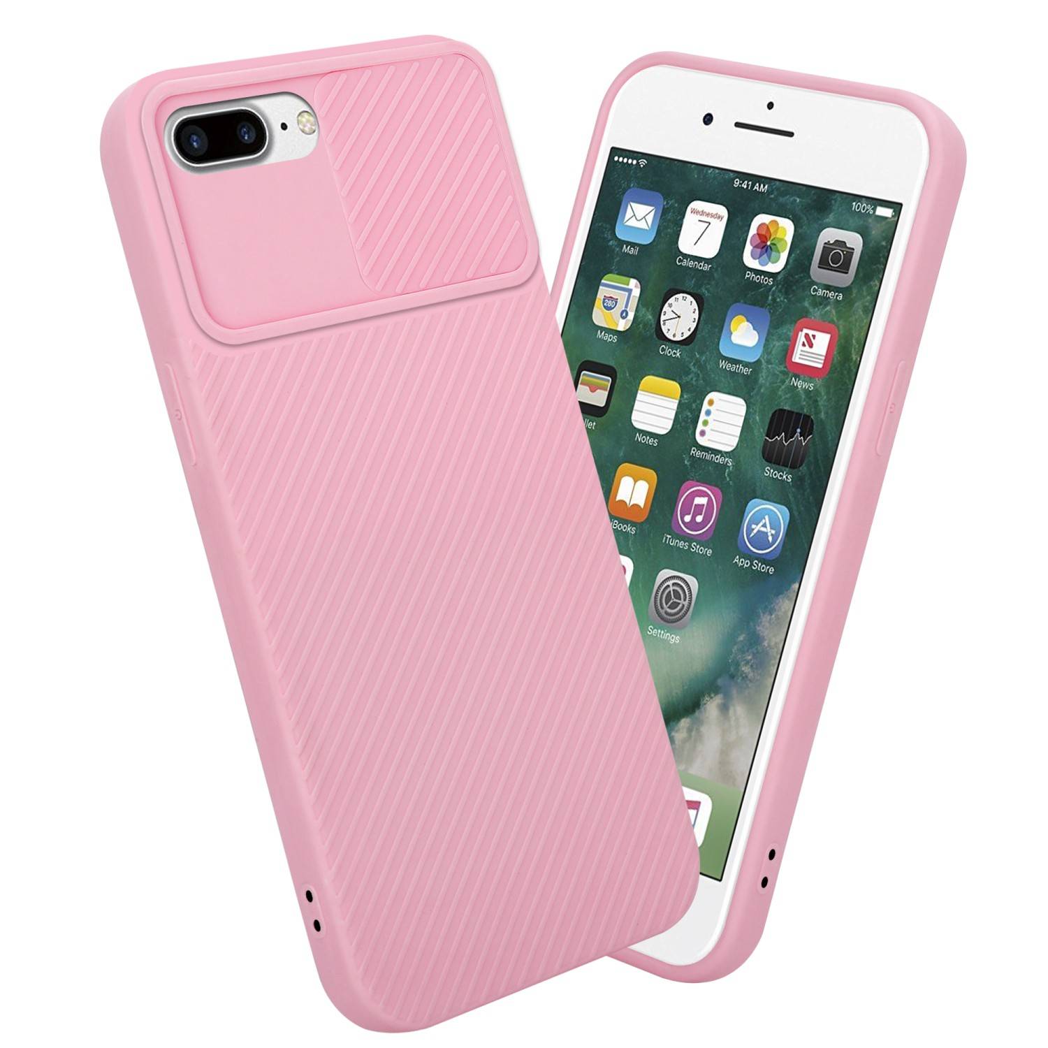 Cadorabo Hülle für Apple iPhone 7 PLUS / 7S PLUS / 8 PLUS Schutz Hülle in Rosa Handyhülle TPU Etui Case Cover
