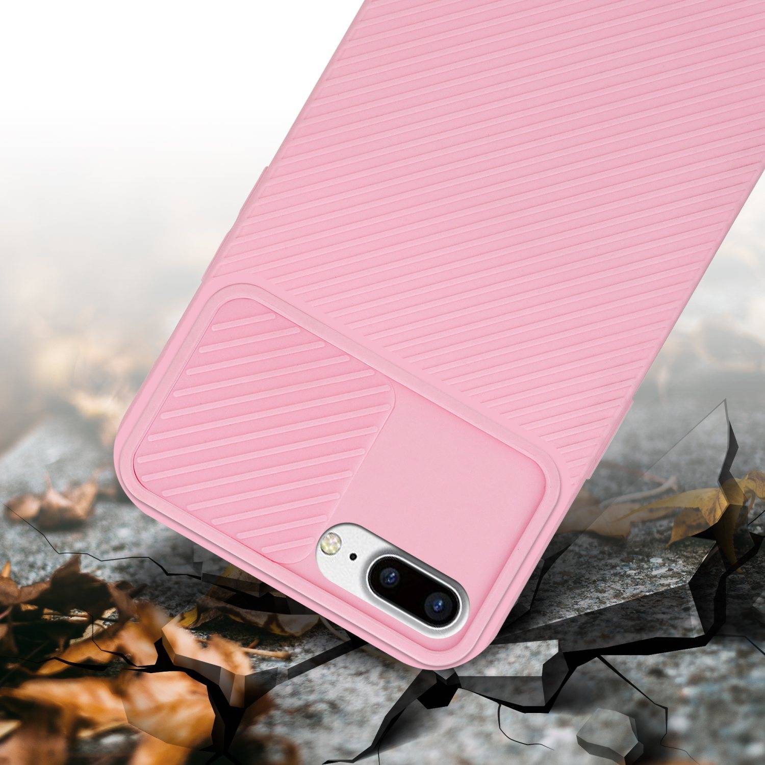 Cadorabo Hülle für Apple iPhone 7 PLUS / 7S PLUS / 8 PLUS Schutz Hülle in Rosa Handyhülle TPU Etui Case Cover