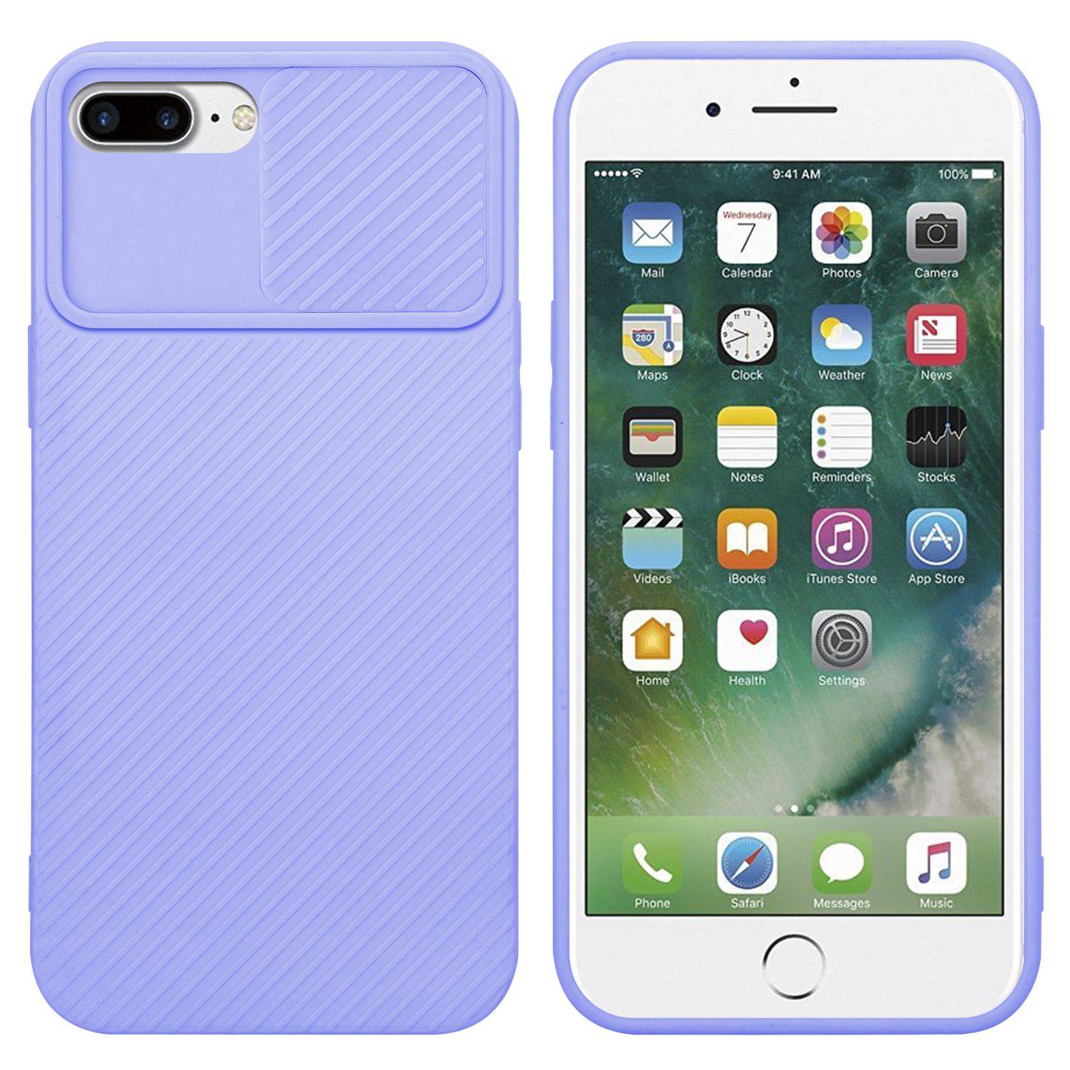 Cadorabo Hülle für Apple iPhone 7 PLUS / 7S PLUS / 8 PLUS Schutz Hülle in Lila Handyhülle TPU Etui Case Cover