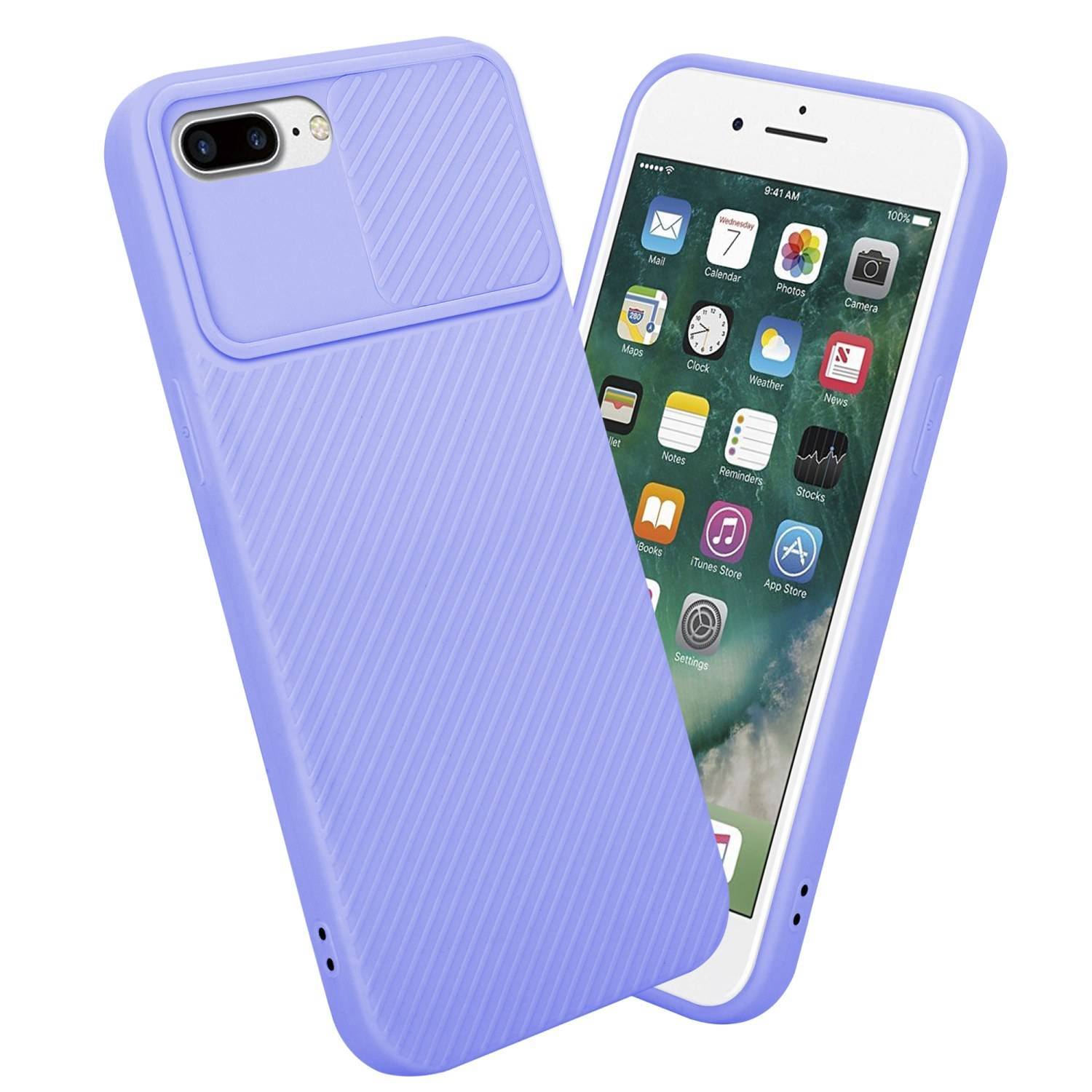 Cadorabo Hülle für Apple iPhone 7 PLUS / 7S PLUS / 8 PLUS Schutz Hülle in Lila Handyhülle TPU Etui Case Cover