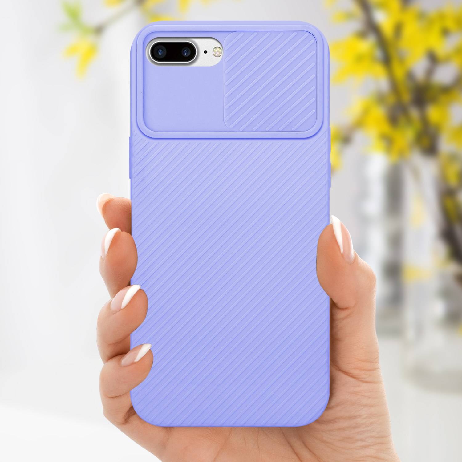 Cadorabo Hülle für Apple iPhone 7 PLUS / 7S PLUS / 8 PLUS Schutz Hülle in Lila Handyhülle TPU Etui Case Cover