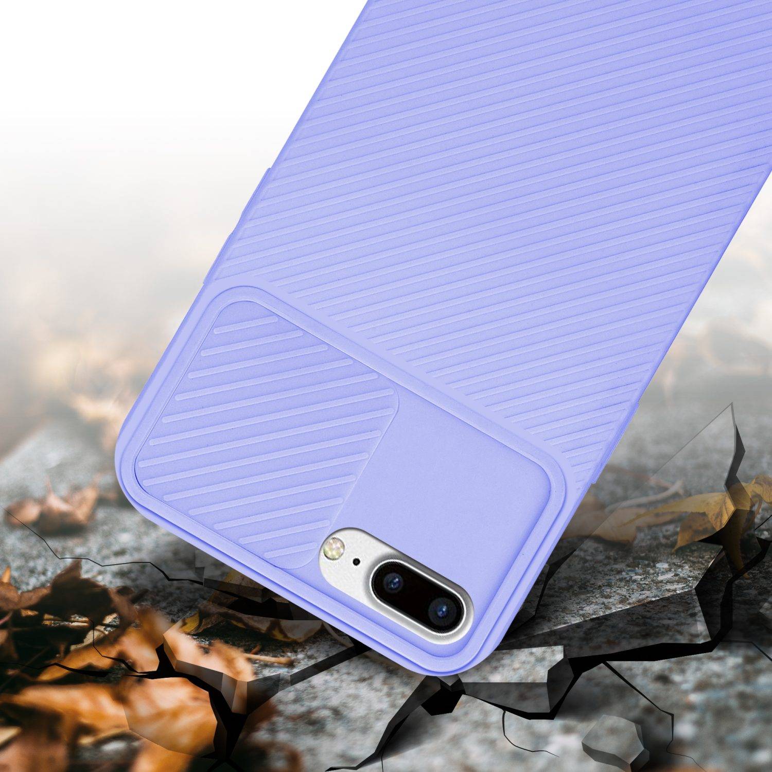 Cadorabo Hülle für Apple iPhone 7 PLUS / 7S PLUS / 8 PLUS Schutz Hülle in Lila Handyhülle TPU Etui Case Cover