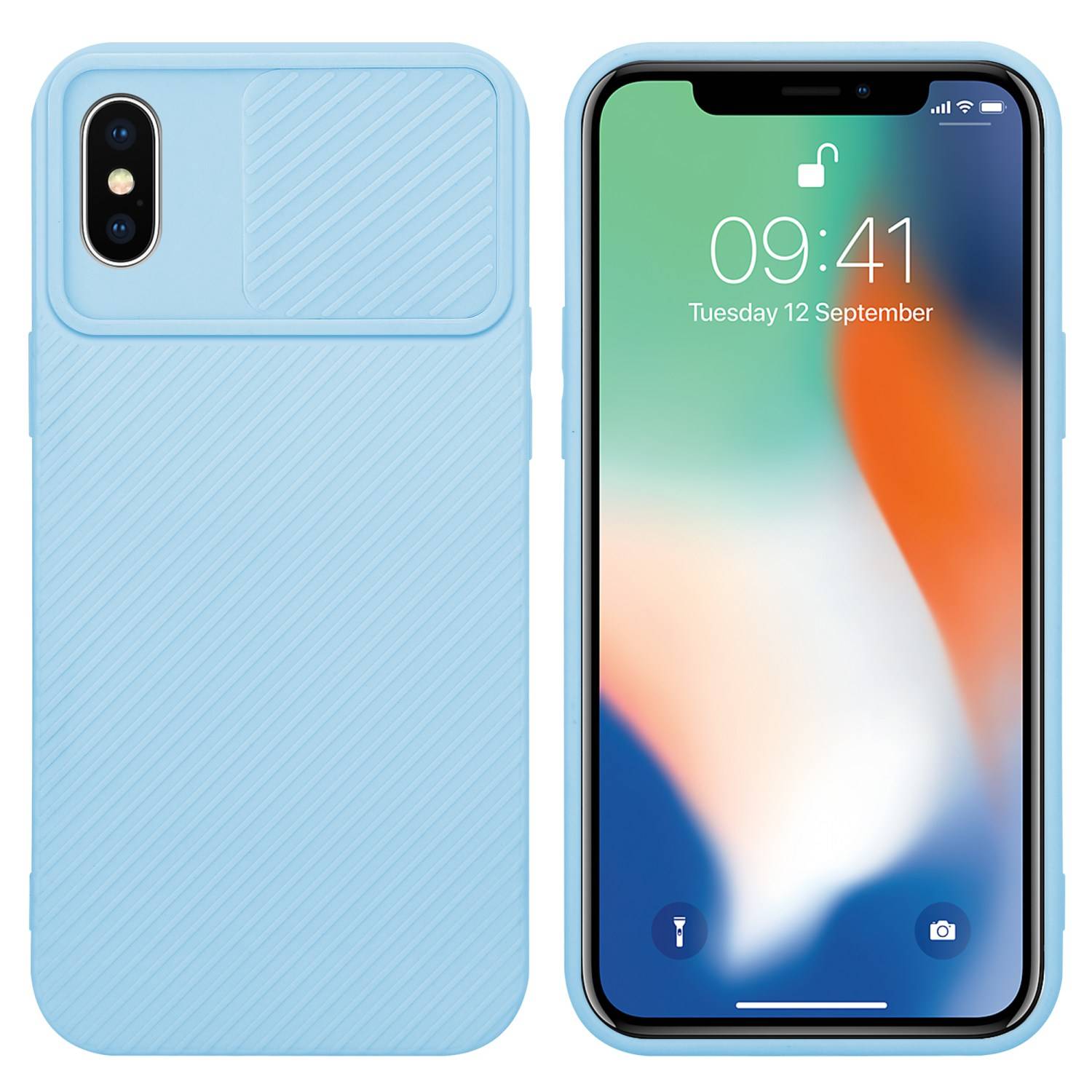 Cadorabo Hülle für Apple iPhone X / XS Schutz Hülle in Blau Handyhülle TPU Etui Case Cover Kameraschutz
