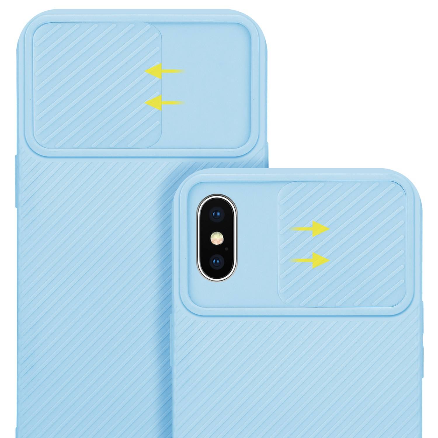 Cadorabo Hülle für Apple iPhone X / XS Schutz Hülle in Blau Handyhülle TPU Etui Case Cover Kameraschutz