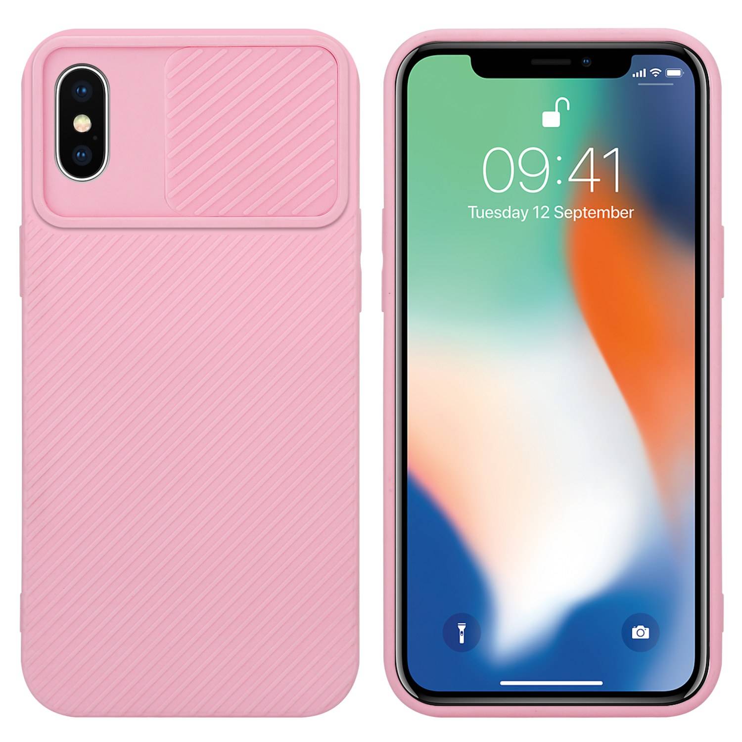 Cadorabo Hülle für Apple iPhone X / XS Schutz Hülle in Rosa Handyhülle TPU Etui Case Cover Kameraschutz