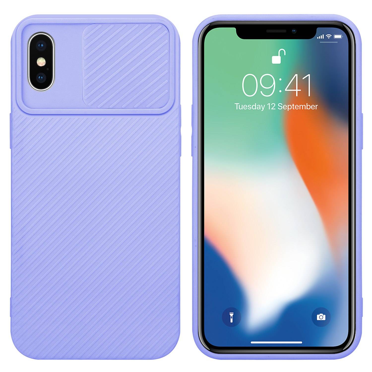 Cadorabo Hülle für Apple iPhone X / XS Schutz Hülle in Lila Handyhülle TPU Etui Case Cover Kameraschutz