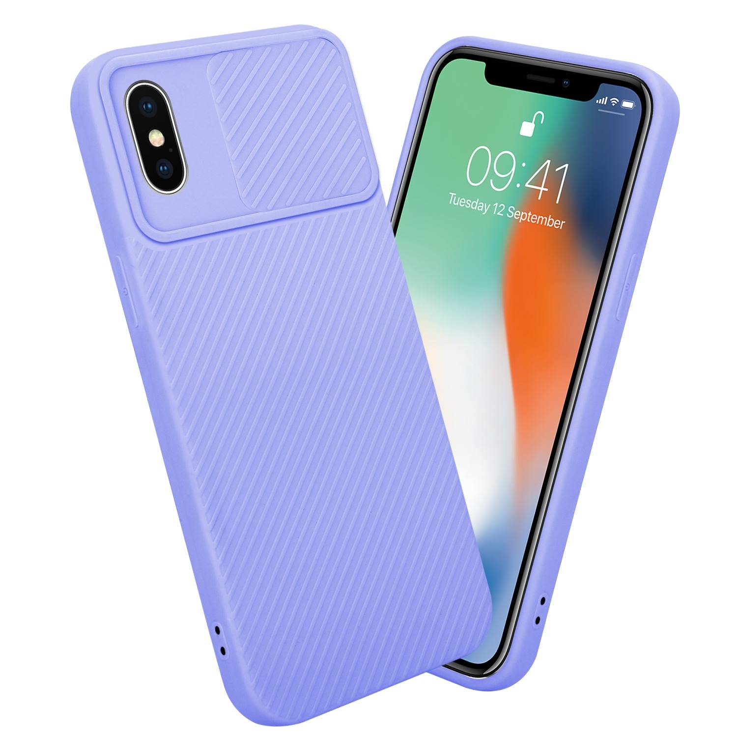 Cadorabo Hülle für Apple iPhone X / XS Schutz Hülle in Lila Handyhülle TPU Etui Case Cover Kameraschutz