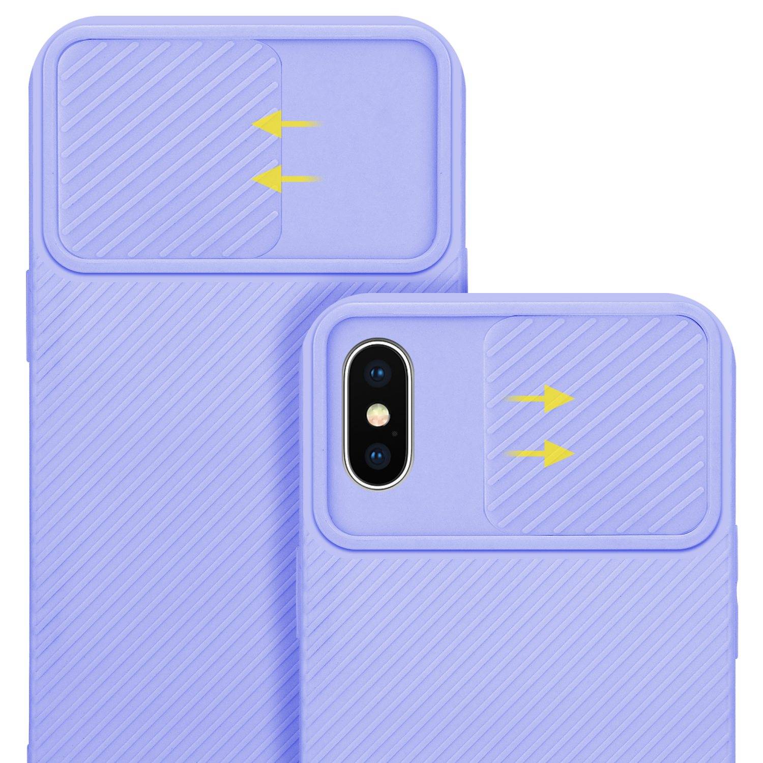 Cadorabo Hülle für Apple iPhone X / XS Schutz Hülle in Lila Handyhülle TPU Etui Case Cover Kameraschutz