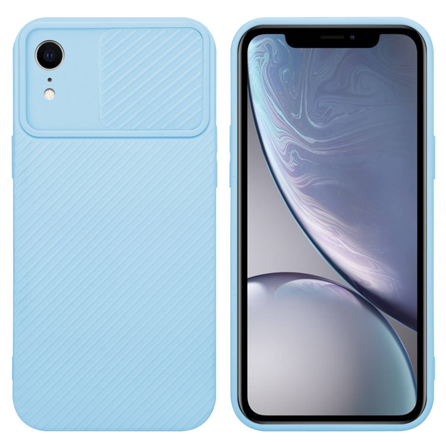 Cadorabo Hülle für Apple iPhone XR Schutz Hülle in Blau Handyhülle TPU Etui Case Cover Kameraschutz
